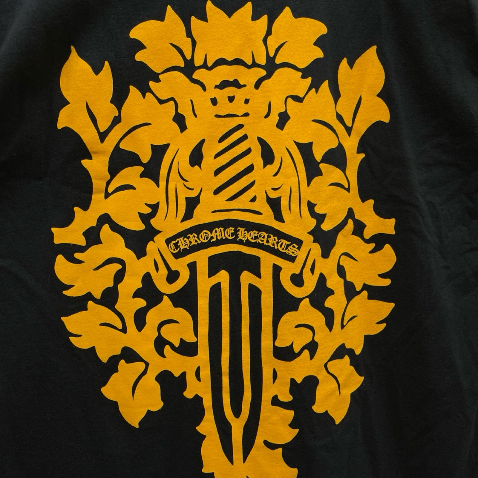 CHROME HEARTS Yellow Dagger Long Sleeve Tee Size M