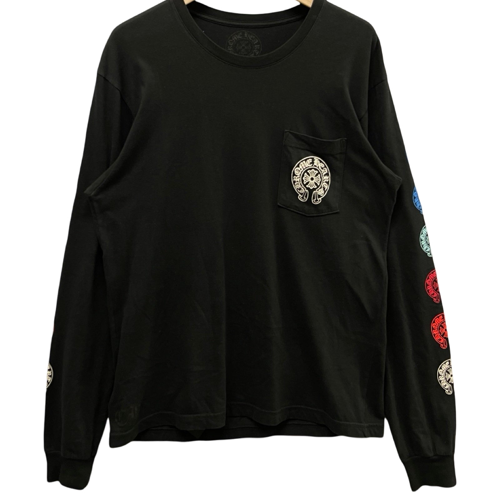 CHROME HEARTS 2022SS Multi Color Horseshoe Long Sleeve Tee Size XL