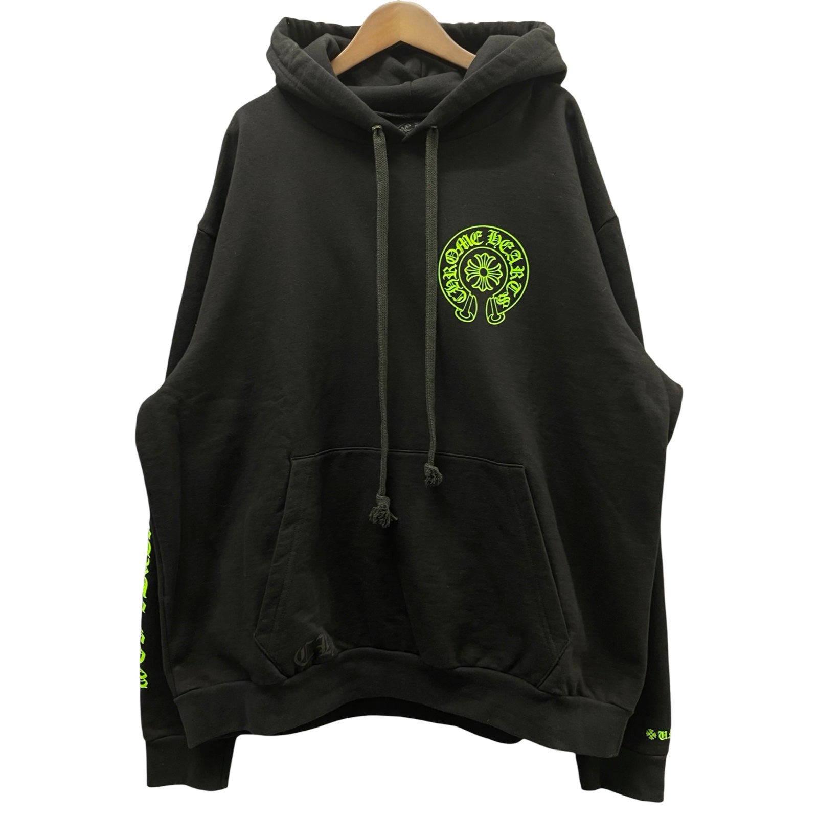 CHROME HEARTS 2022SS Charity Horseshoe CH Plus Leather Patch Pullover Hoodie Size XL