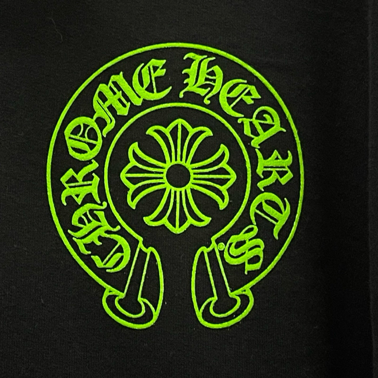 CHROME HEARTS 2022SS Charity Horseshoe CH Plus Leather Patch Pullover Hoodie Size XL