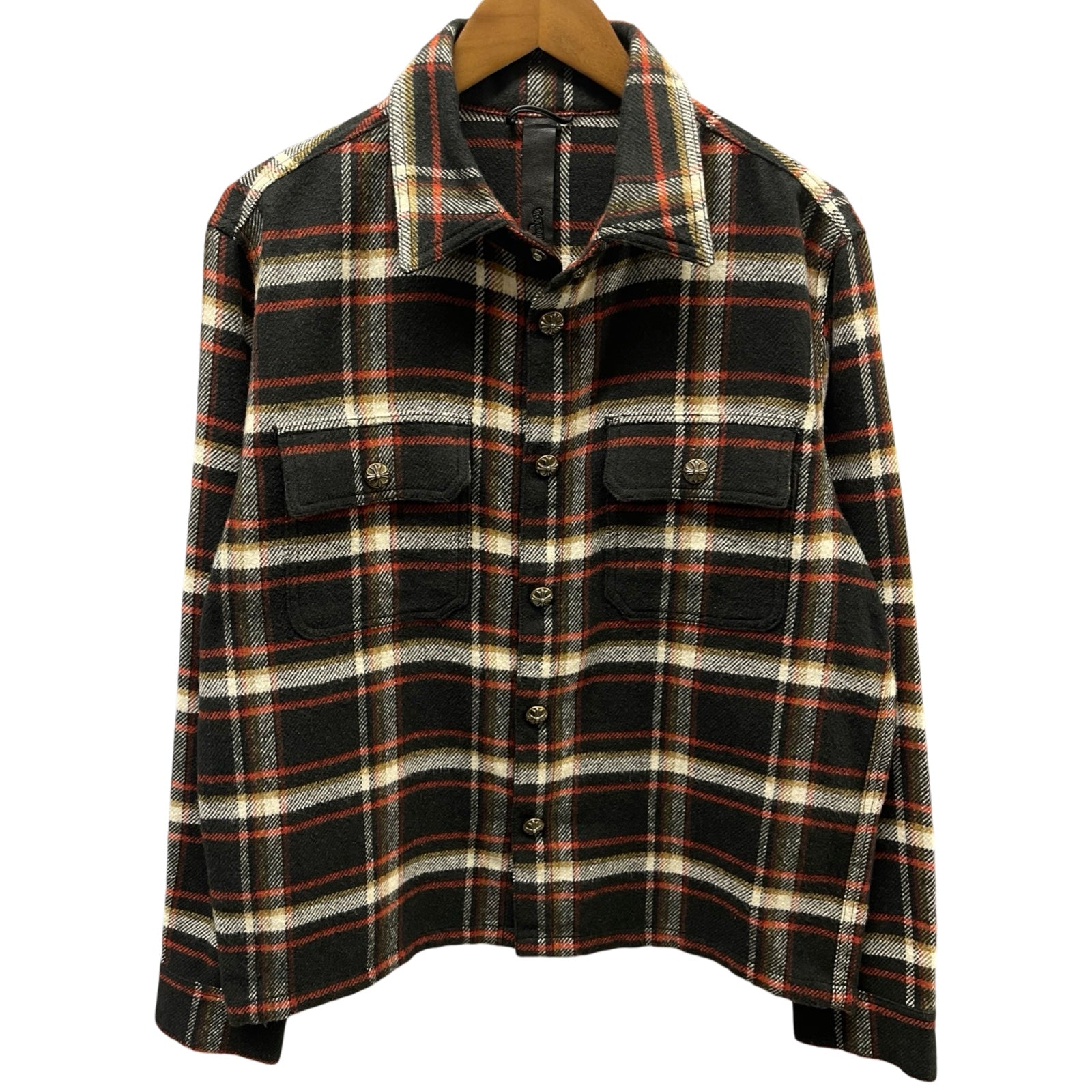 CHROME HEARTS YNOT Work Dog Check Shirt Size M