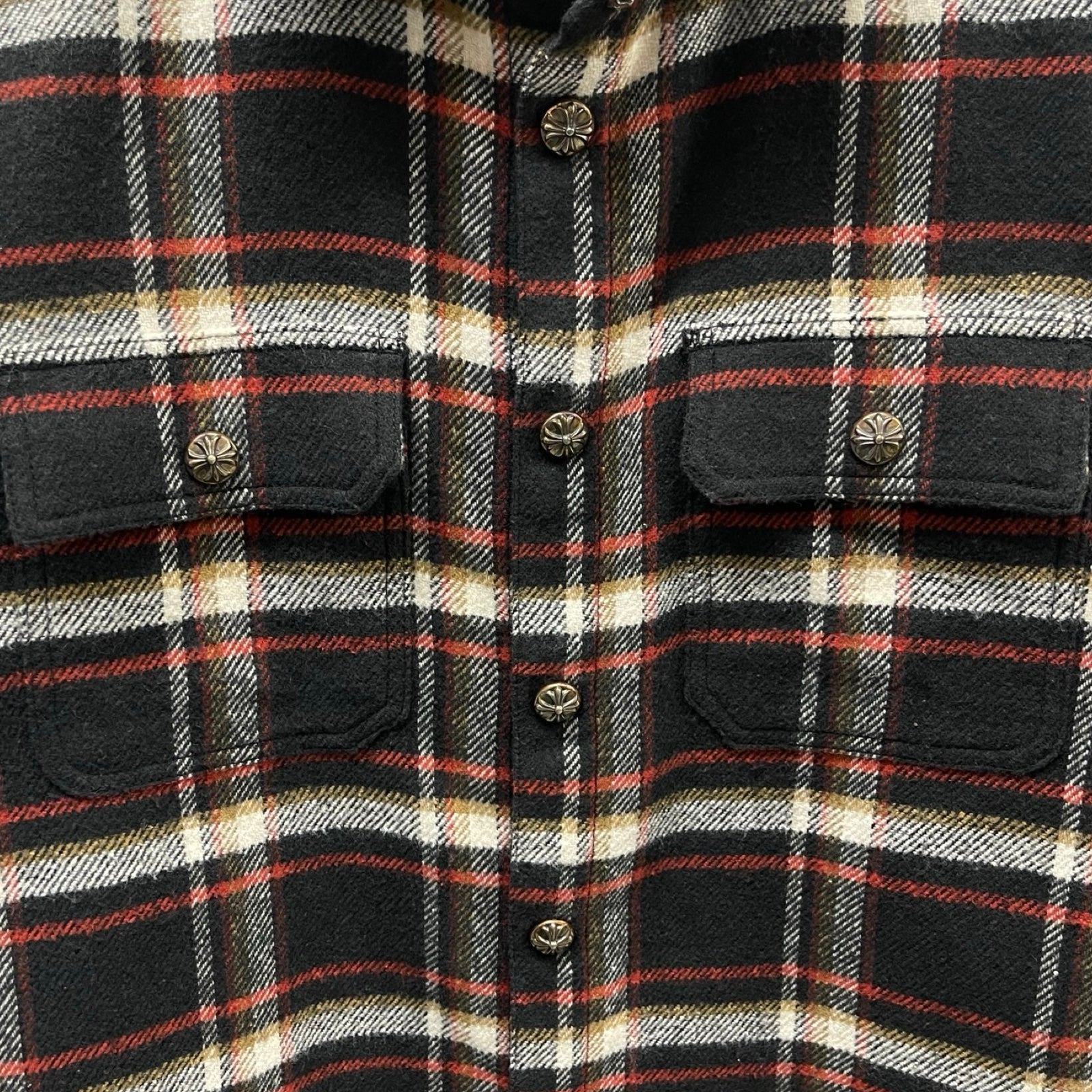 CHROME HEARTS YNOT Work Dog Check Shirt Size M