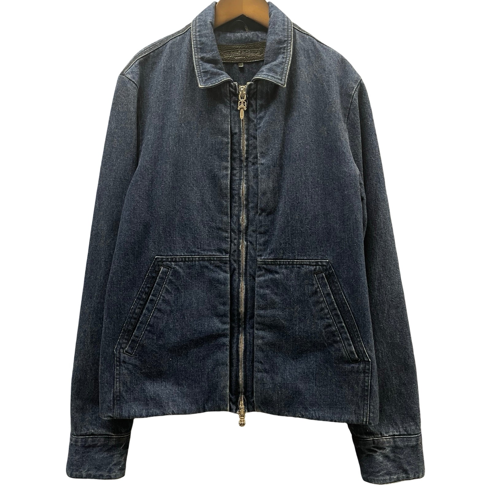 CHROME HEARTS Y NOT Dagger Zip Denim Jacket Size M