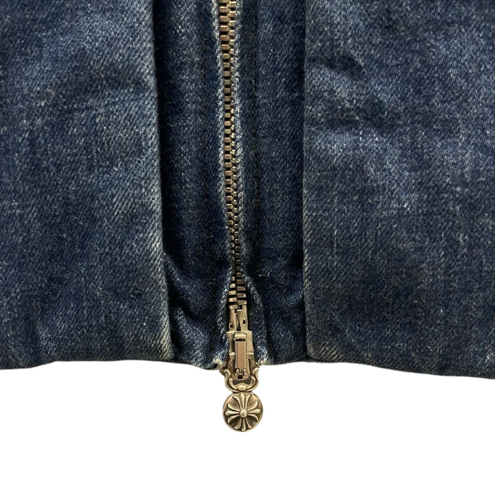 CHROME HEARTS Y NOT Dagger Zip Denim Jacket Size M