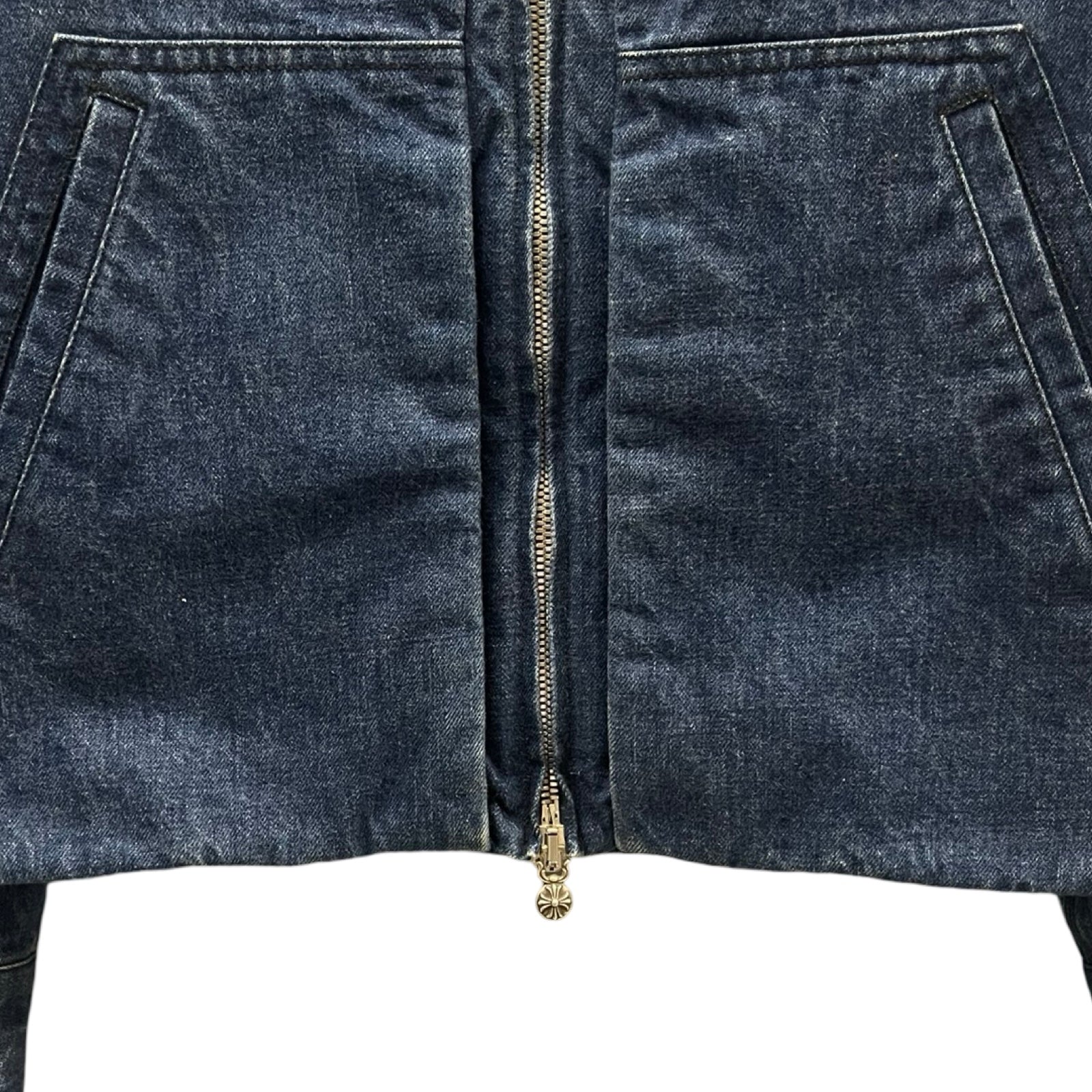 CHROME HEARTS Y NOT Dagger Zip Denim Jacket Size M