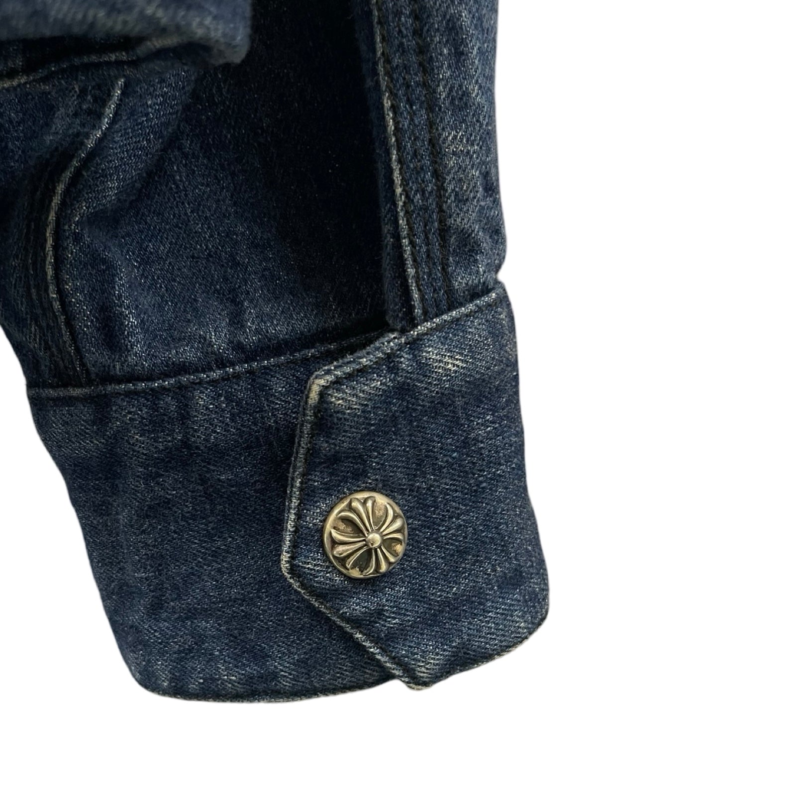 CHROME HEARTS Y NOT Dagger Zip Denim Jacket Size M