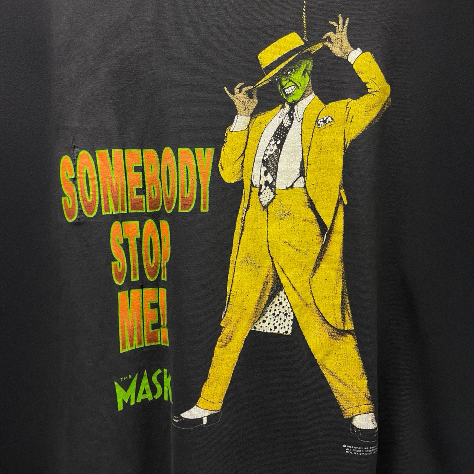 Vintage 90's The Mask "Somebody Stop Me!"1994 Movie S/S Tee Size XL