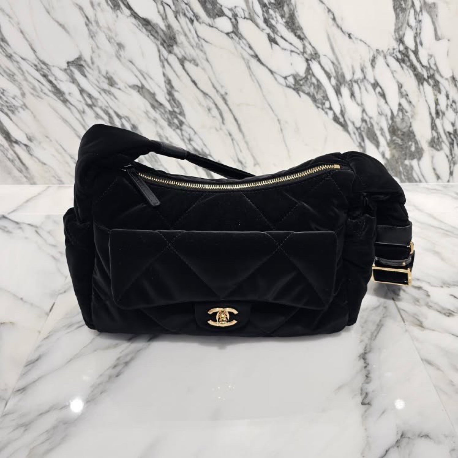 CHANEL 2024AW MATELASSE Lightweight Nylon Bowling Bag AS5054 B17670 94305