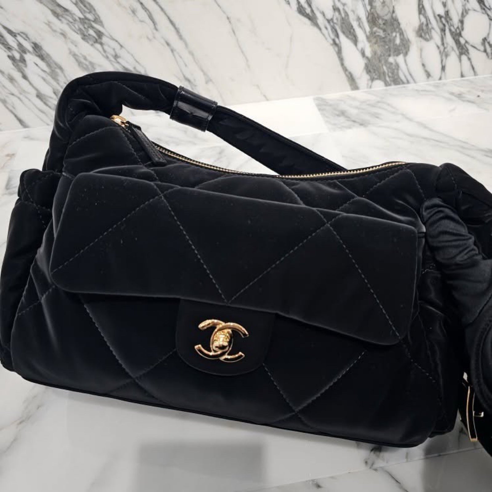 CHANEL 2024AW MATELASSE Lightweight Nylon Bowling Bag AS5054 B17670 94305