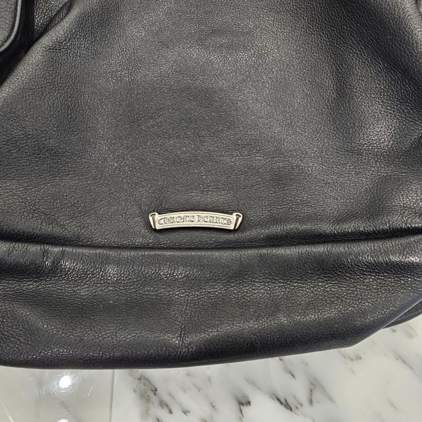 CHROME HEARTS Large Cross Leather Patch Shoulder Bag