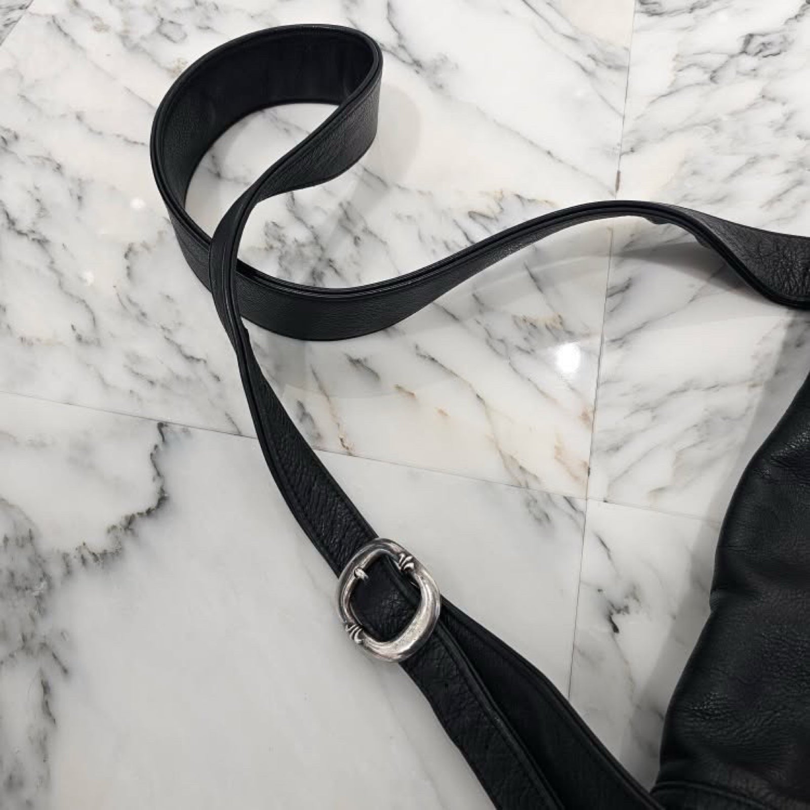 CHROME HEARTS Large Cross Leather Patch Shoulder Bag