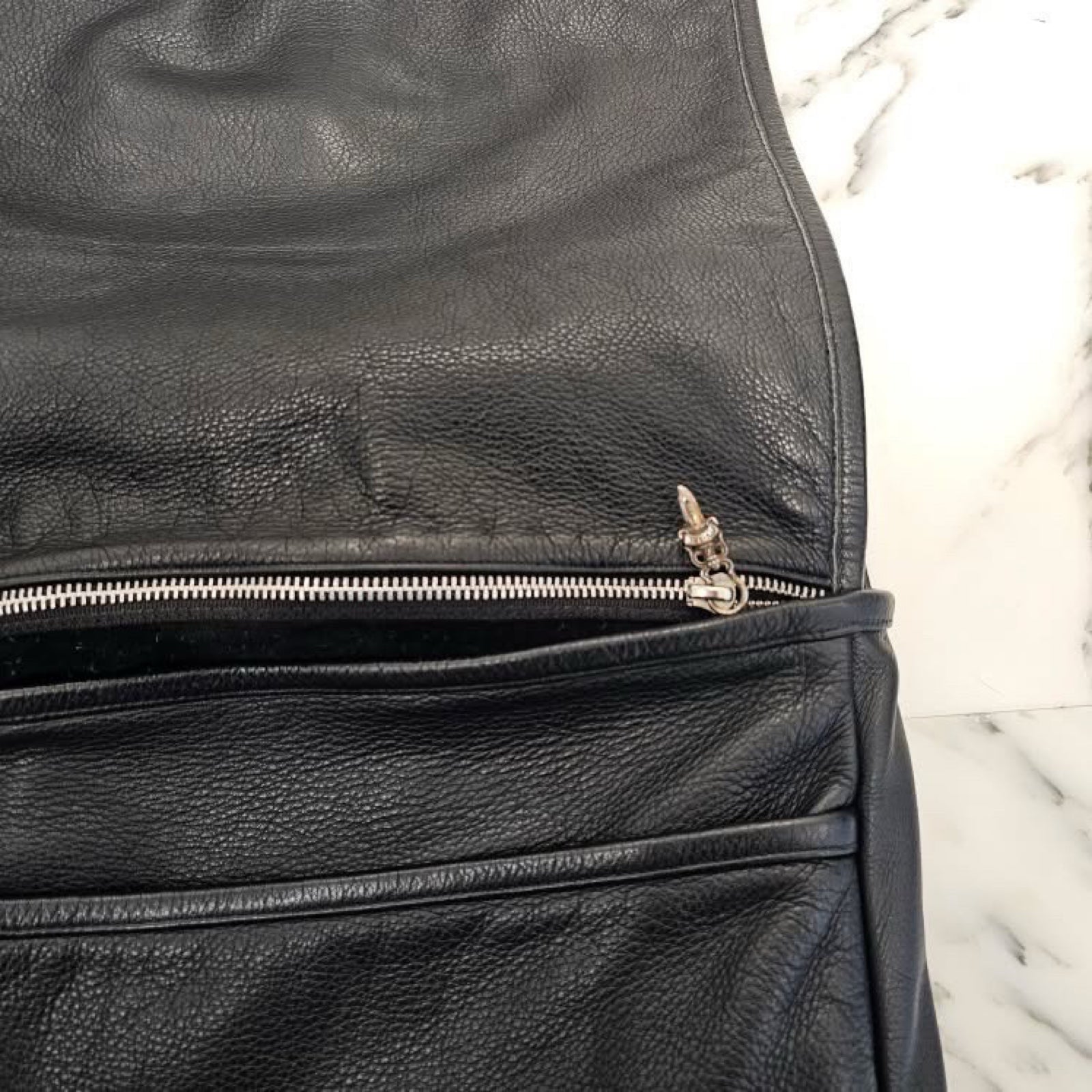 CHROME HEARTS Large Cross Leather Patch Shoulder Bag