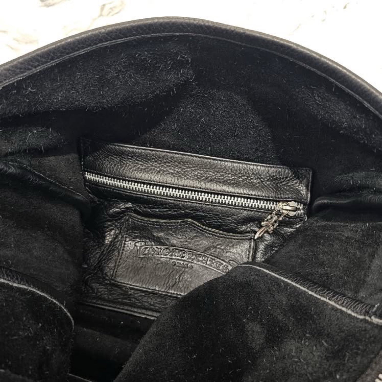 CHROME HEARTS Large Cross Leather Patch Shoulder Bag