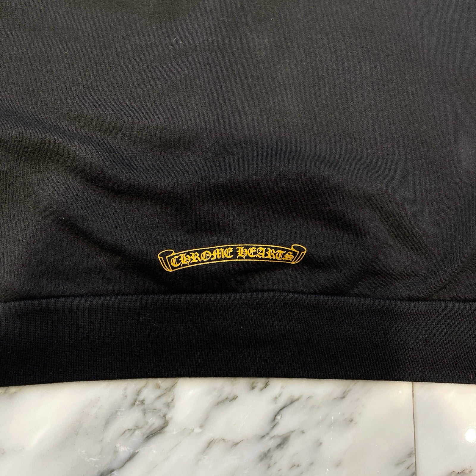 CHROME HEARTS CH Plus Yellow Cross Logo Pullover Hoodie Size L