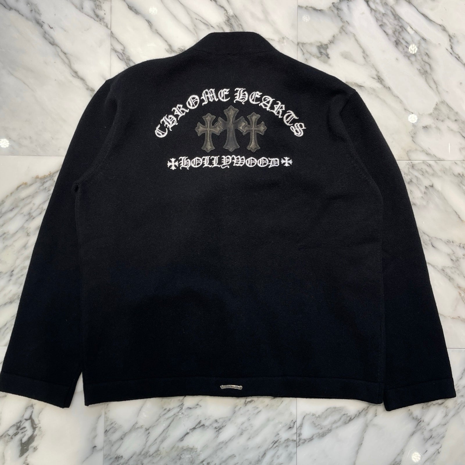 CHROME HEARTS King Taco 3 Cemetery Cross Cashmere Cardigan Size XL