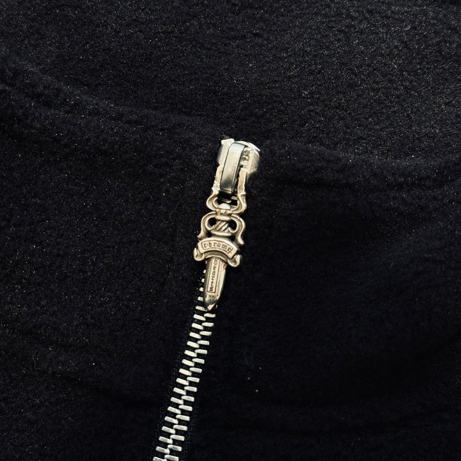 CHROME HEARTS Half Zip Horseshoe Fleece Hoodie Size M