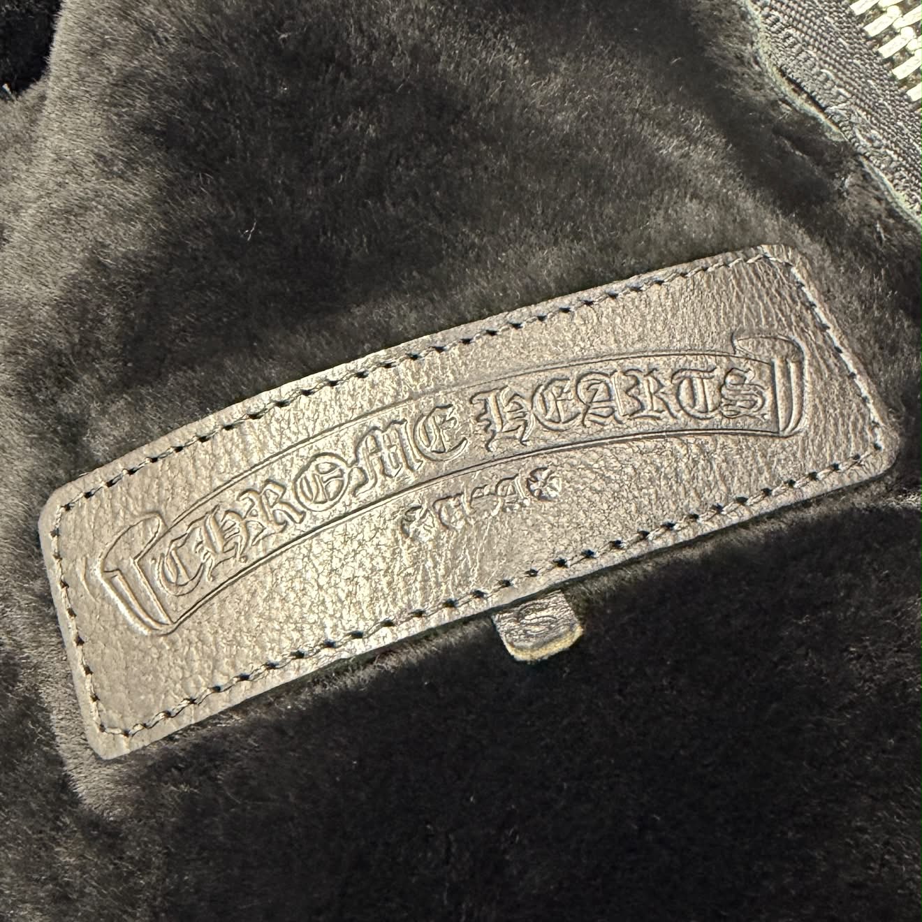CHROME HEARTS Dagger Zip Mouton Leather Jacket Size S クロムハーツ ダガージップ ムートン レザージャケット サイズS