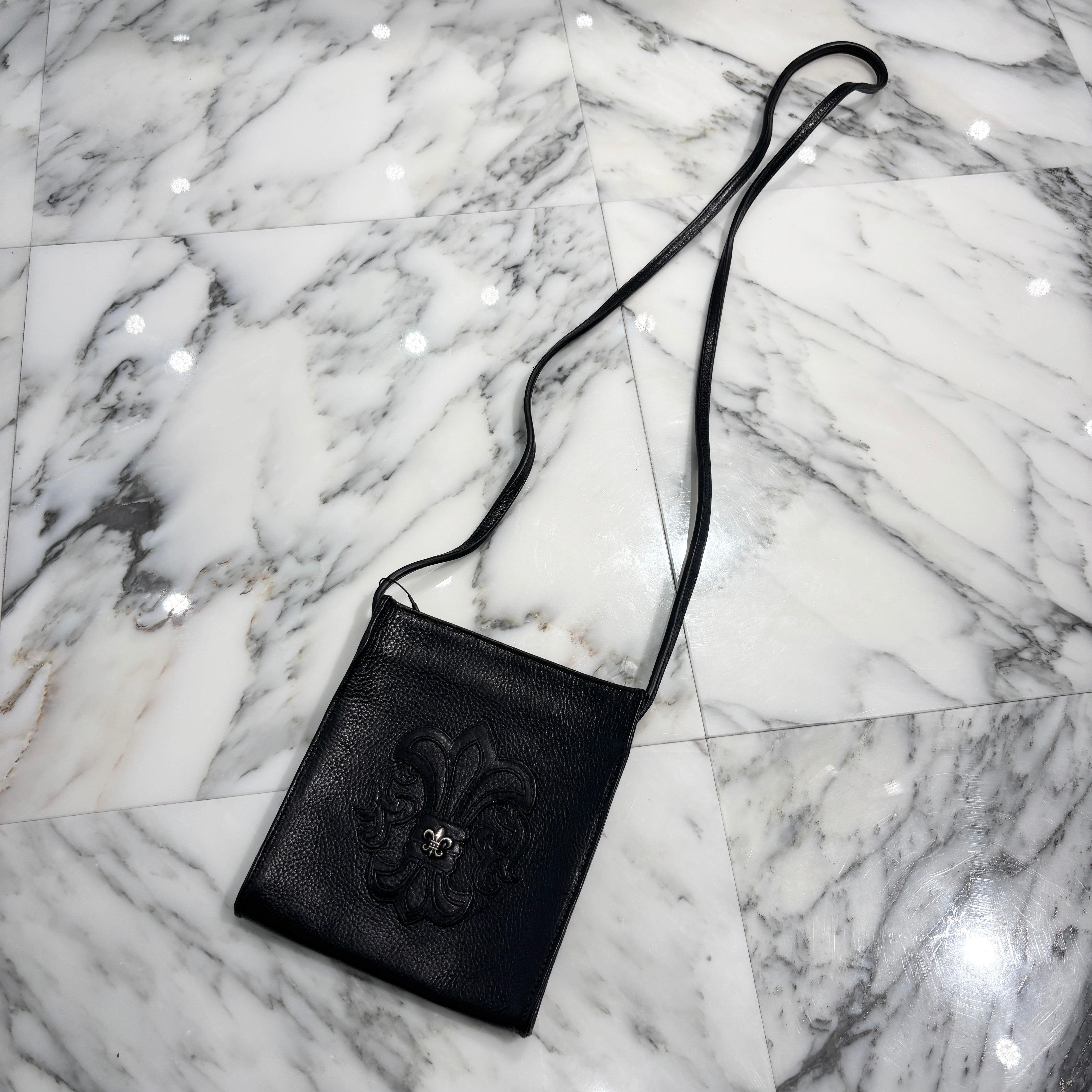 CHROME HEARTS BS Flare Square Pocket Leather Shoulder Bag クロムハ―ツ BSフレア スクエアポケット レザーショルダーバッグ