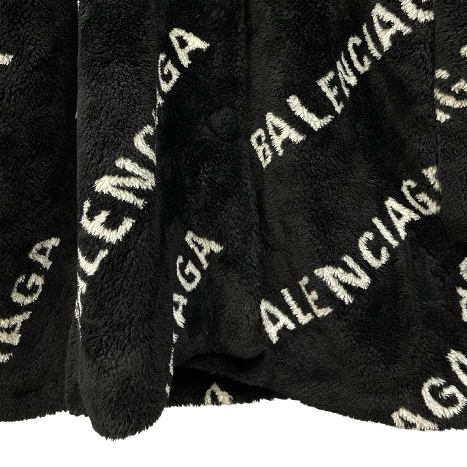 BALENCIAGA 2019AW Oversized Logo Acrylic Fur Coat 583846 TGQ02 Size 40