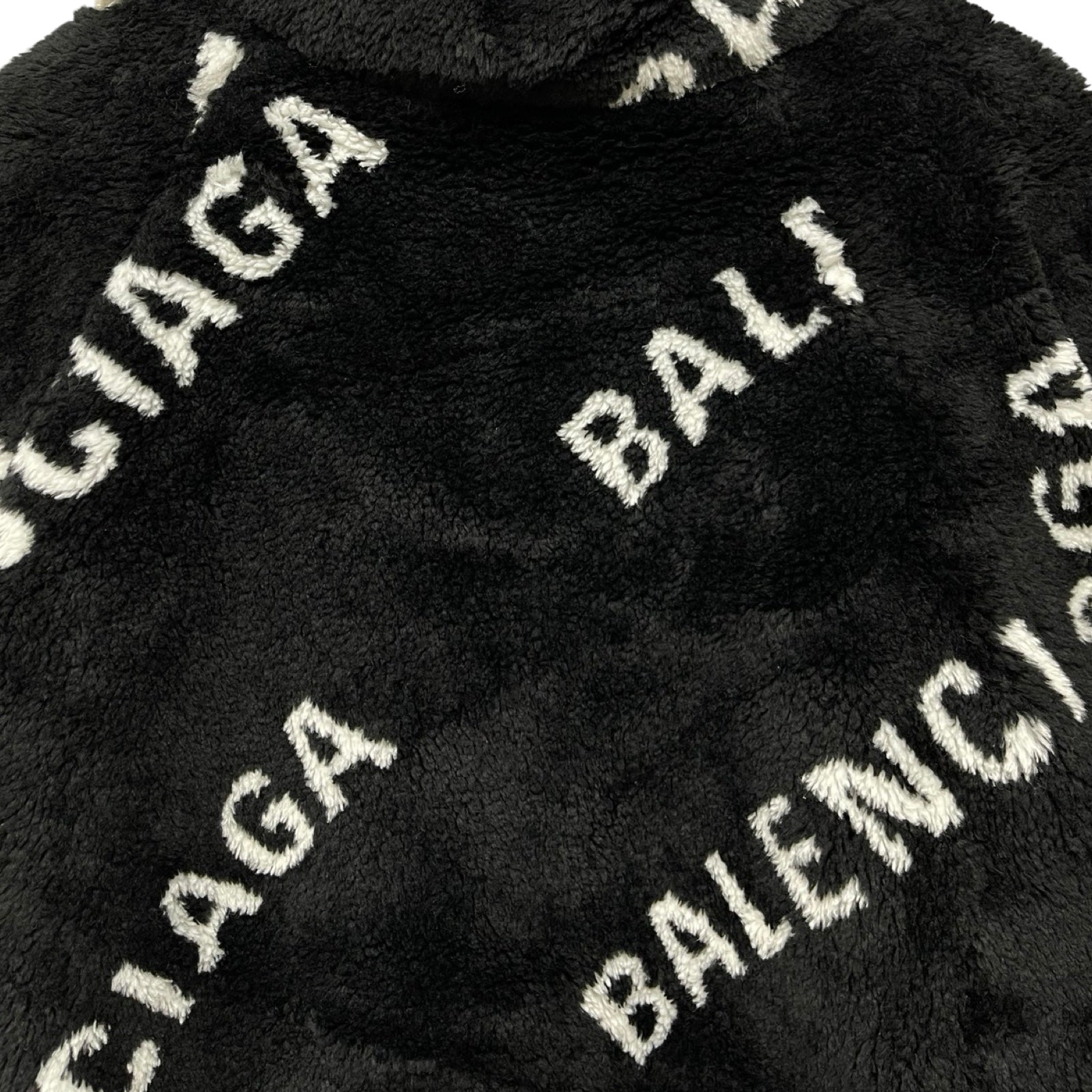 BALENCIAGA 2019AW Oversized Logo Acrylic Fur Coat 583846 TGQ02 Size 40