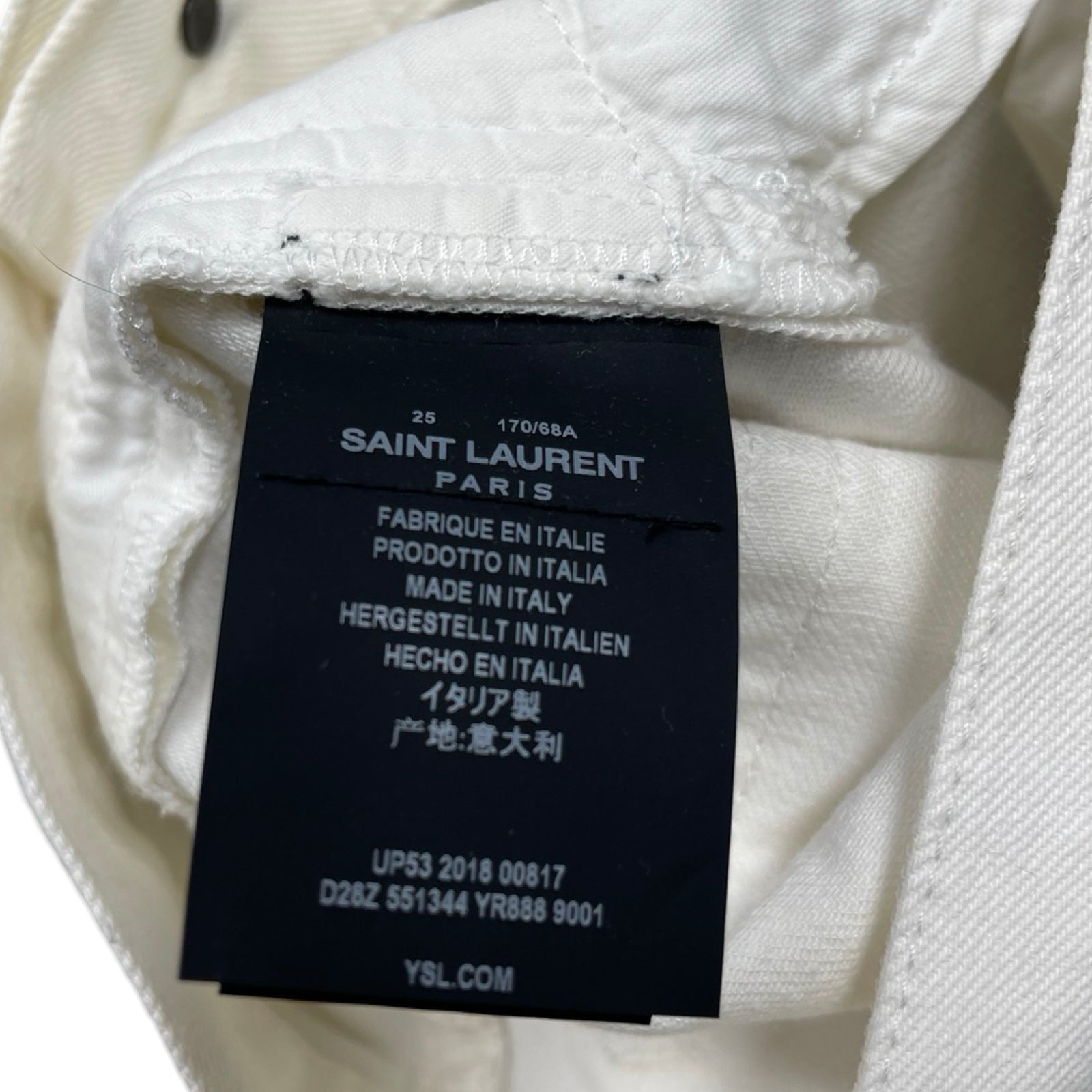 SAINT LAURENT PARIS Damage Skinny Jeans D18 M/SL-LW 551344 YR888 Size 25