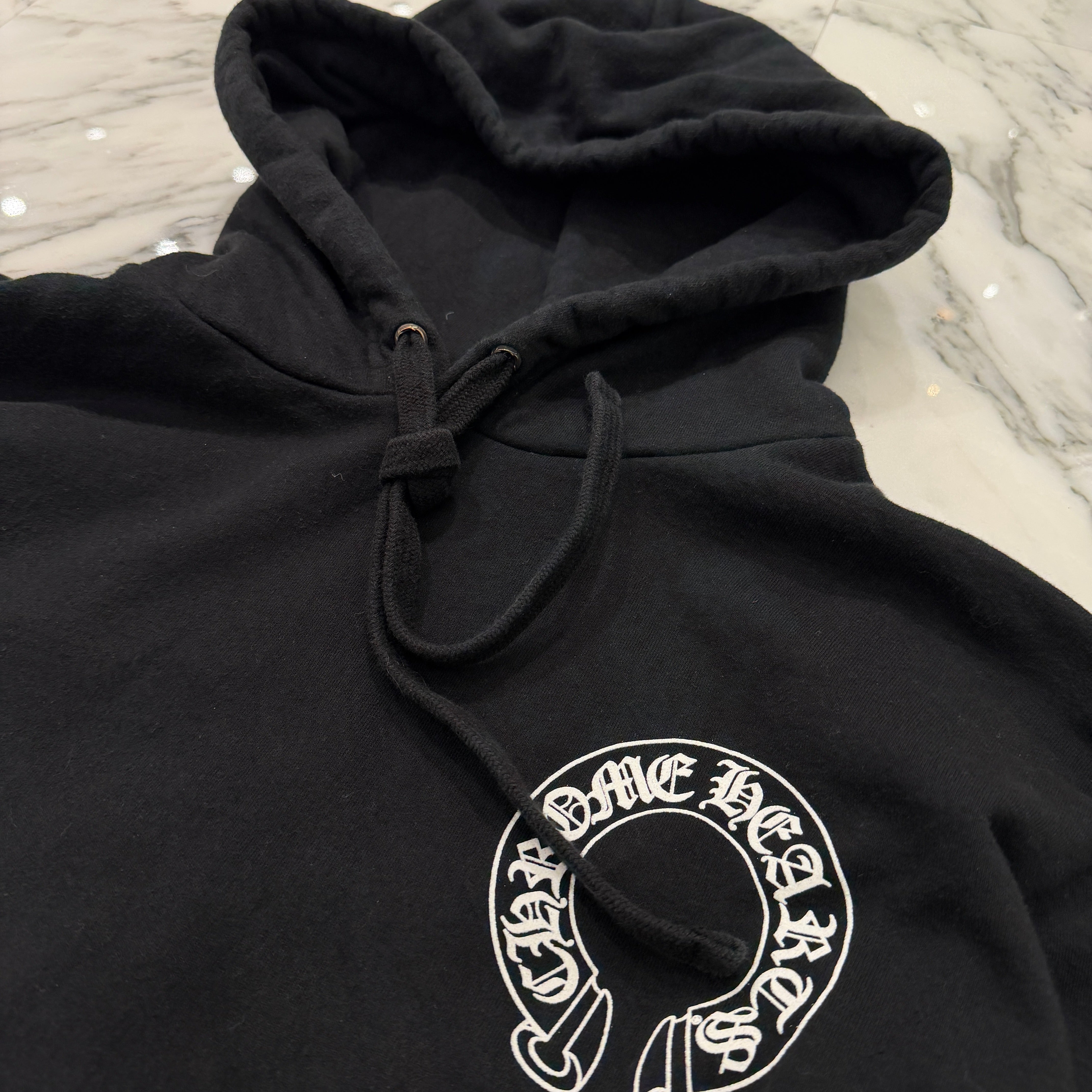 CHROME HEARTS Floral Cross Horseshoe Pullover Hoodie Size S クロムハーツ フローラルクロス ホースシュー プルオーバーフーディ サイズS