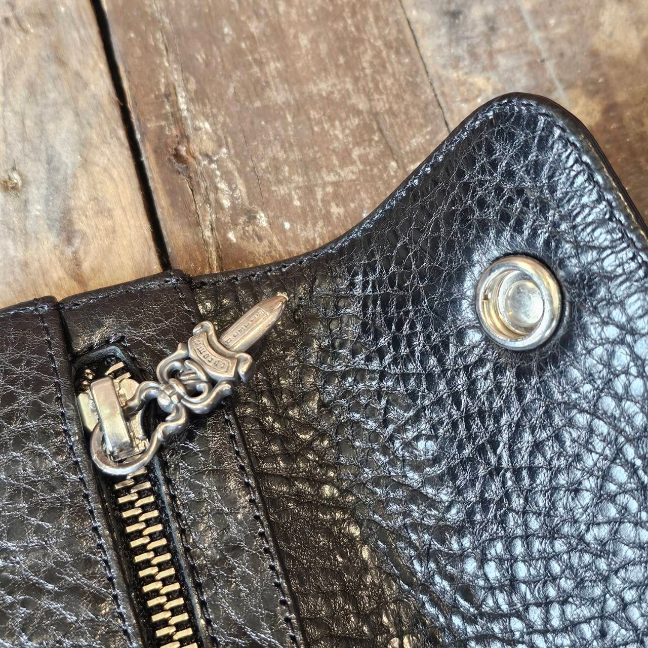 CHROME HEARTS Cemetery Cross Leather Patch Wave Cross Ball Wallet クロムハーツ セメタリークロス レザーパッチ ウェーブクロスボール ウォレット