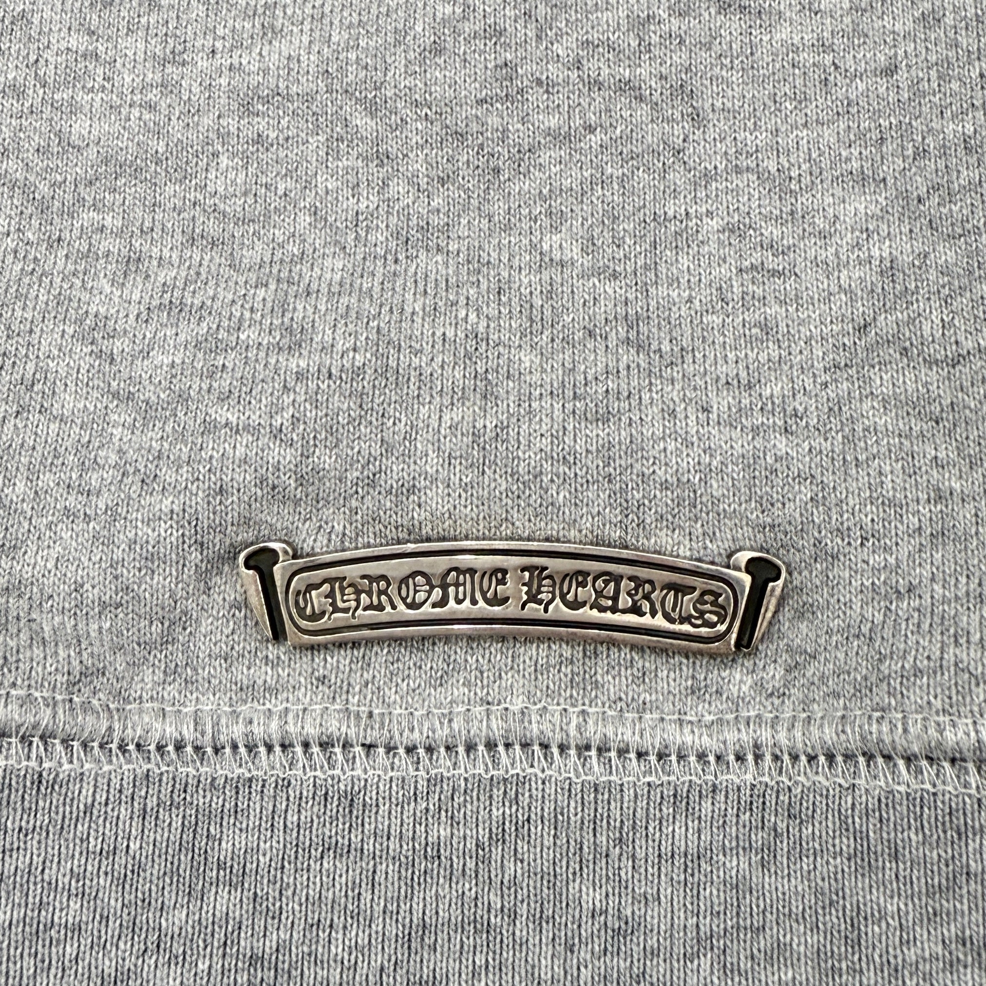 CHROME HEARTS Y NOT Cemetery Cross Leather Patch Sweatshirt