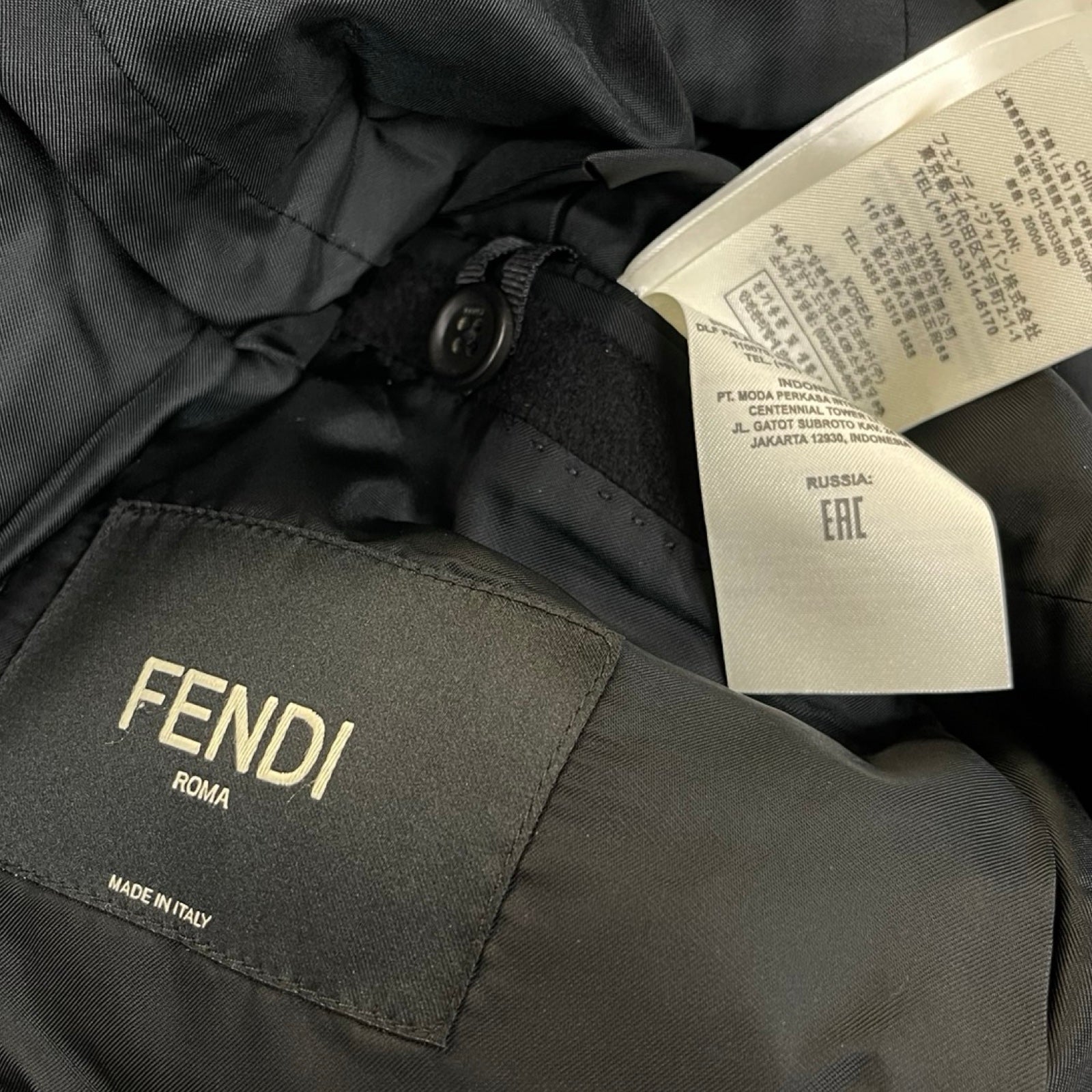 FENDI 2019AW Zucca Cashmere Chester Coat FF0107 A801 Size 52