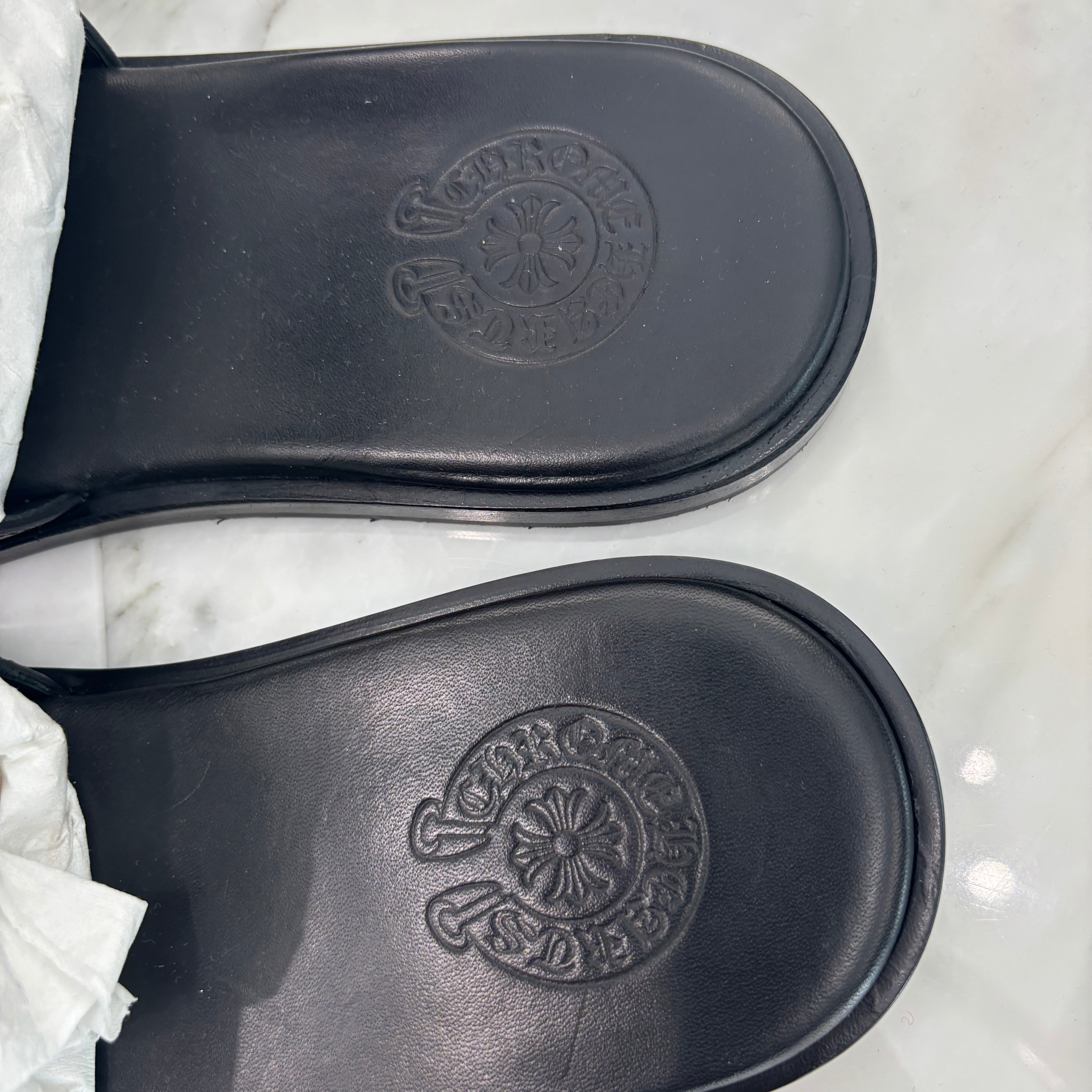 CHROME HEARTS Leather Cross Patch Sandals Size 43（27.5～28cm） クロムハーツ レザークロスパッチ サンダル サイズ43（27.5～28cm）