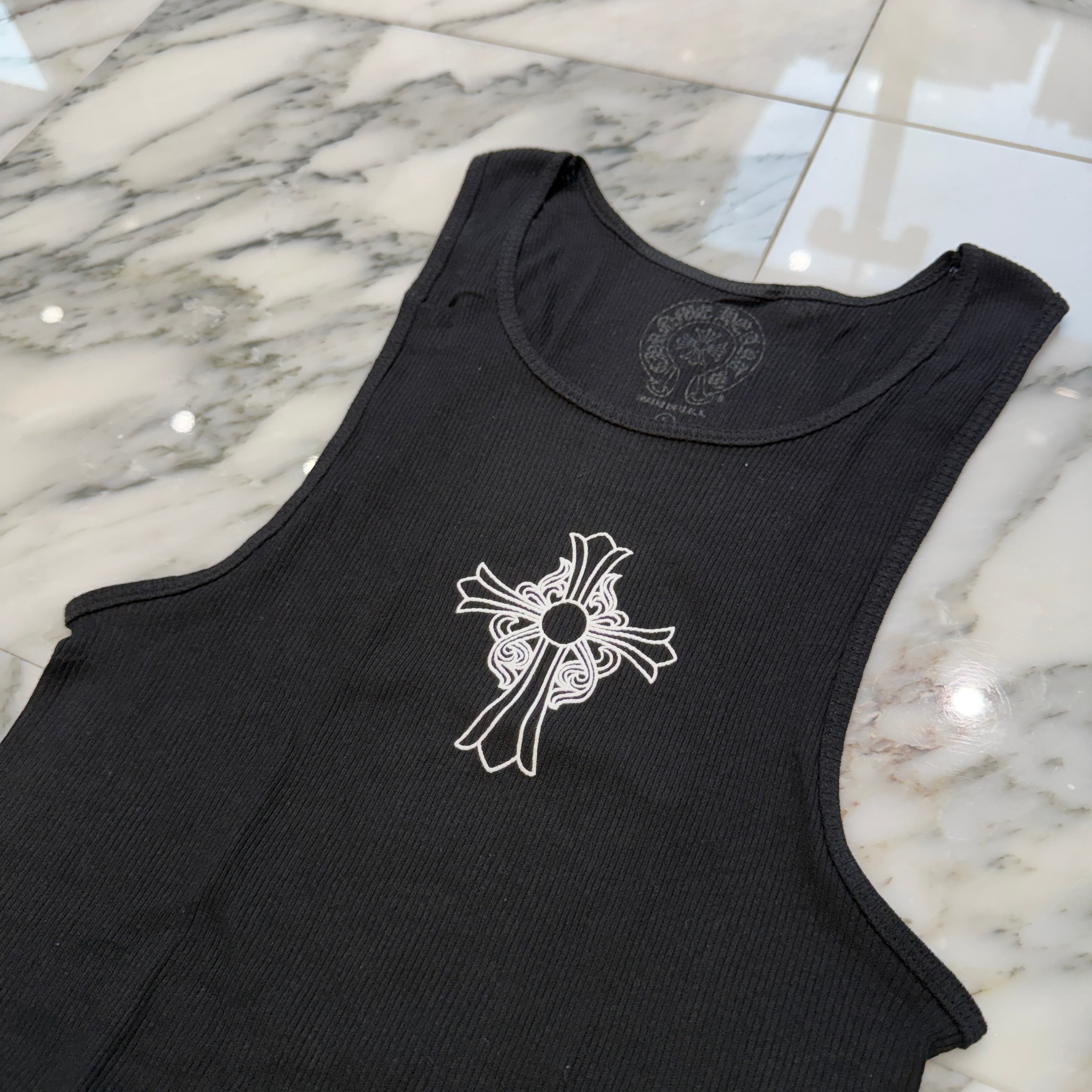 CHROME HEARTS Hairy Cross Rib Tank Top Size S クロムハーツ ヘイリークロス リブ タンクトップ サイズS