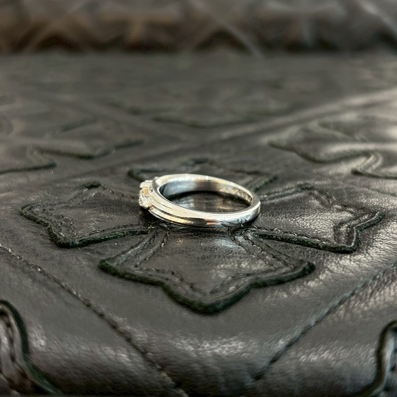 CHROME HEARTS 18KWG Baby Classic Dagger Ring Pave Blue Sapphire Size 16.5号 クロムハーツ 18KWG ベイビークラシック ダガーリング パヴェブルーサファイア サイズ16.5号