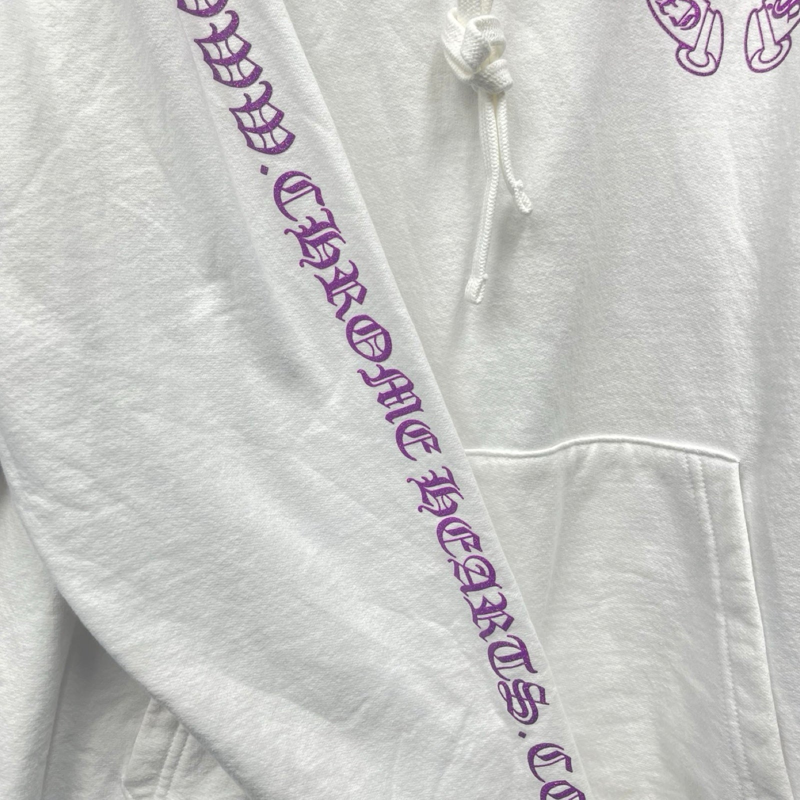 CHROME HEARTS 2024SS Online Limited Purple Glitter Hoodie Size L