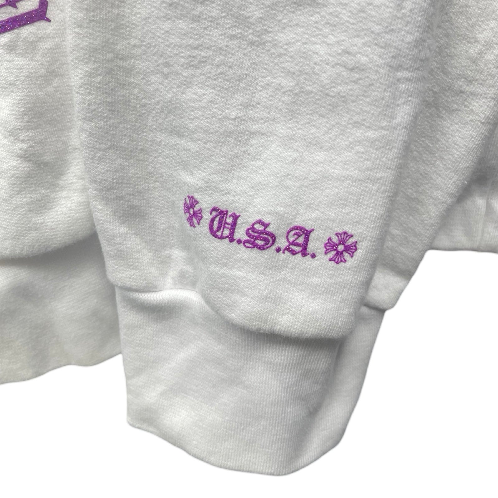 CHROME HEARTS 2024SS Online Limited Purple Glitter Hoodie Size L