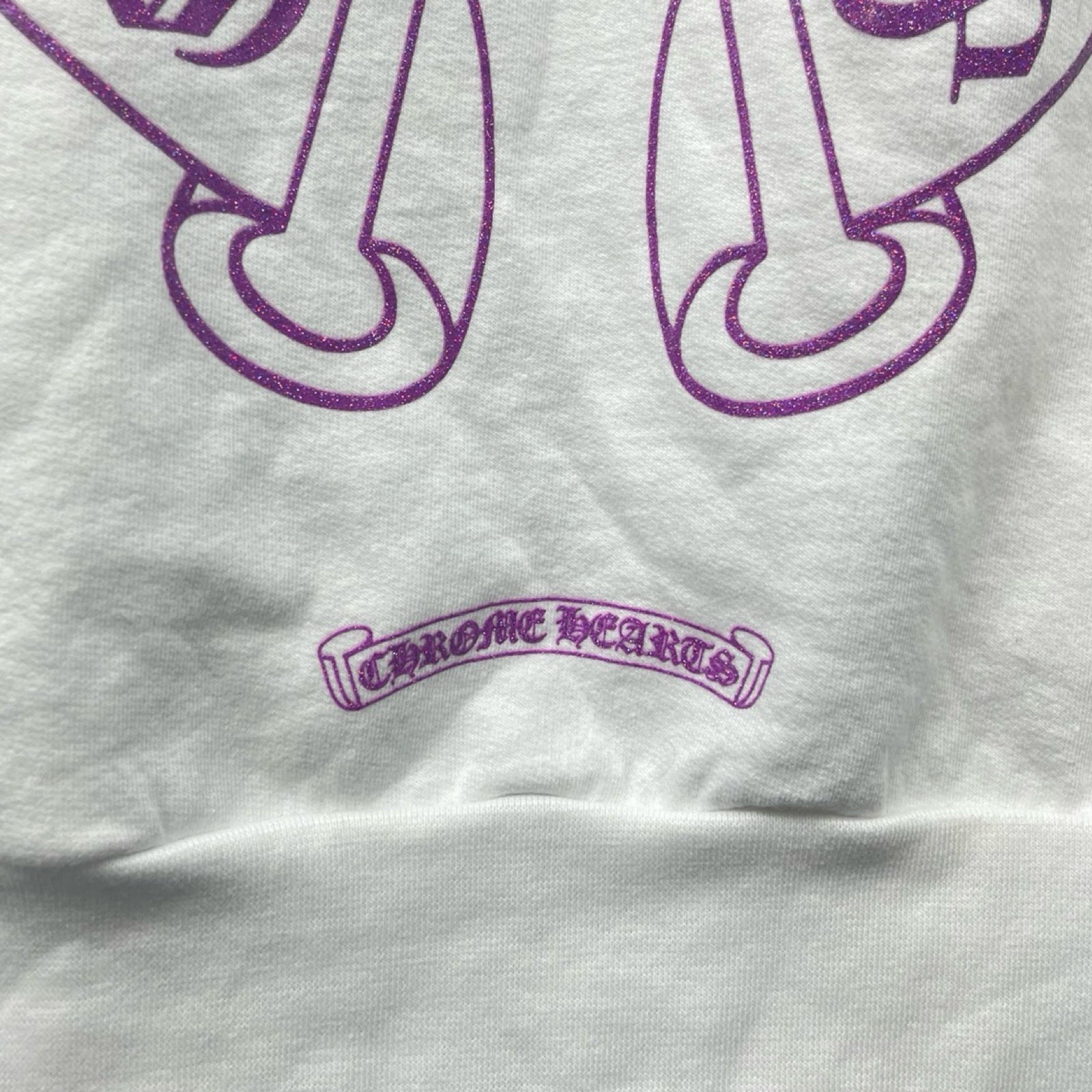 CHROME HEARTS 2024SS Online Limited Purple Glitter Hoodie Size L