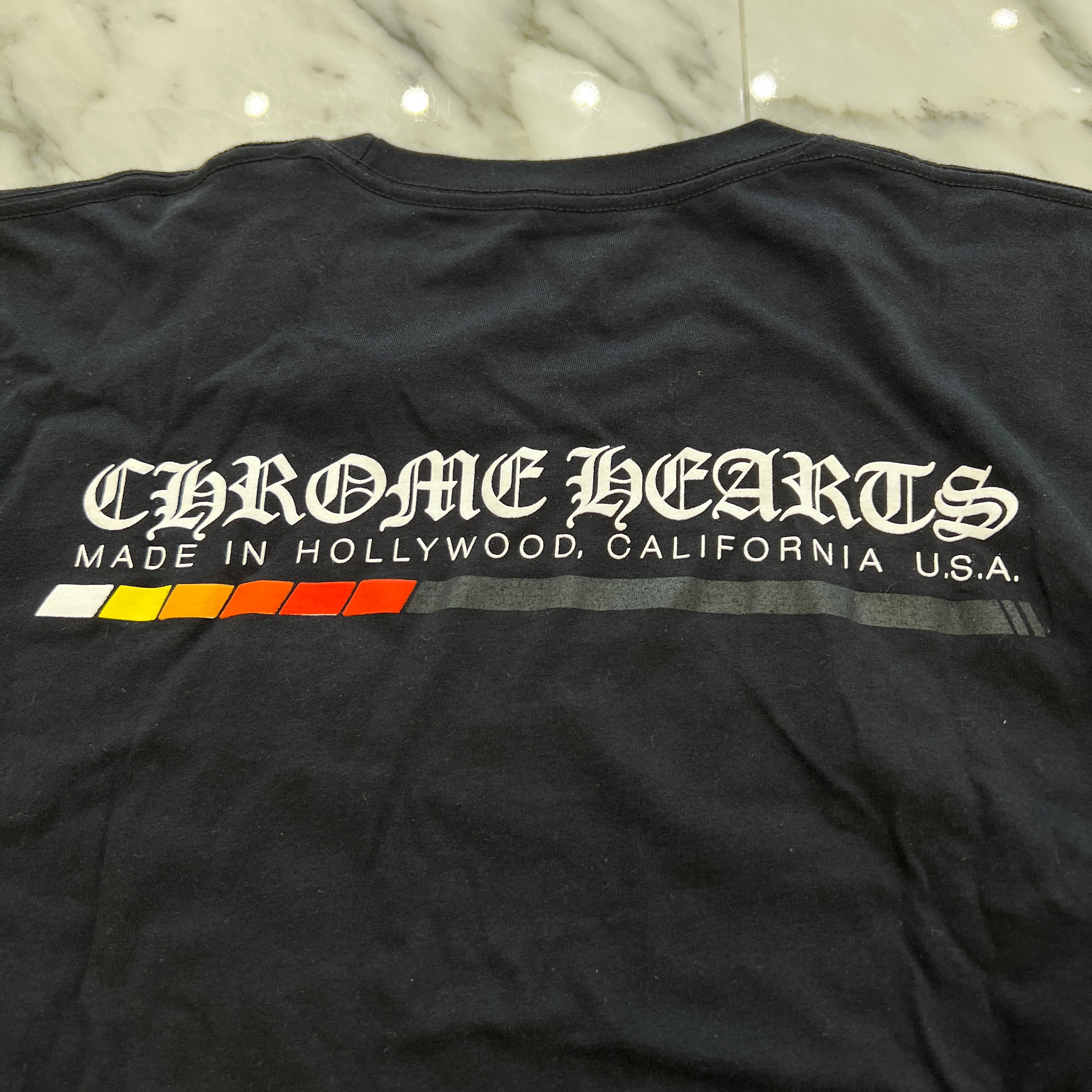 CHROME HEARTS Neon Bar Logo Long Sleeve Tee Size M クロムハーツ