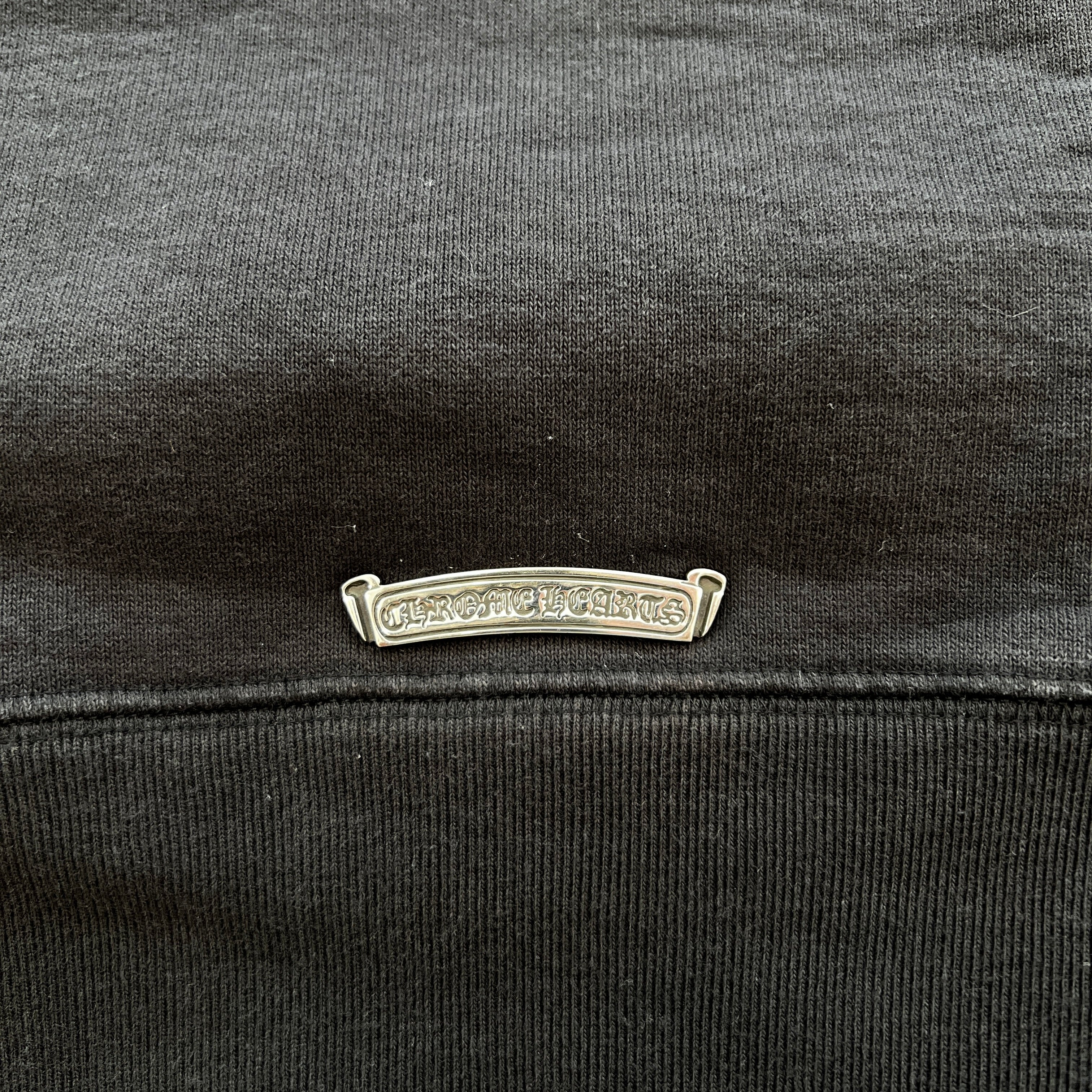 CHROME HEARTS Y NOT Cemetery Cross Leather Patch Pullover Hoodie Size M クロムハーツ ワイノット セメタリークロス レザーパッチ プルオーバーフーディ サイズM