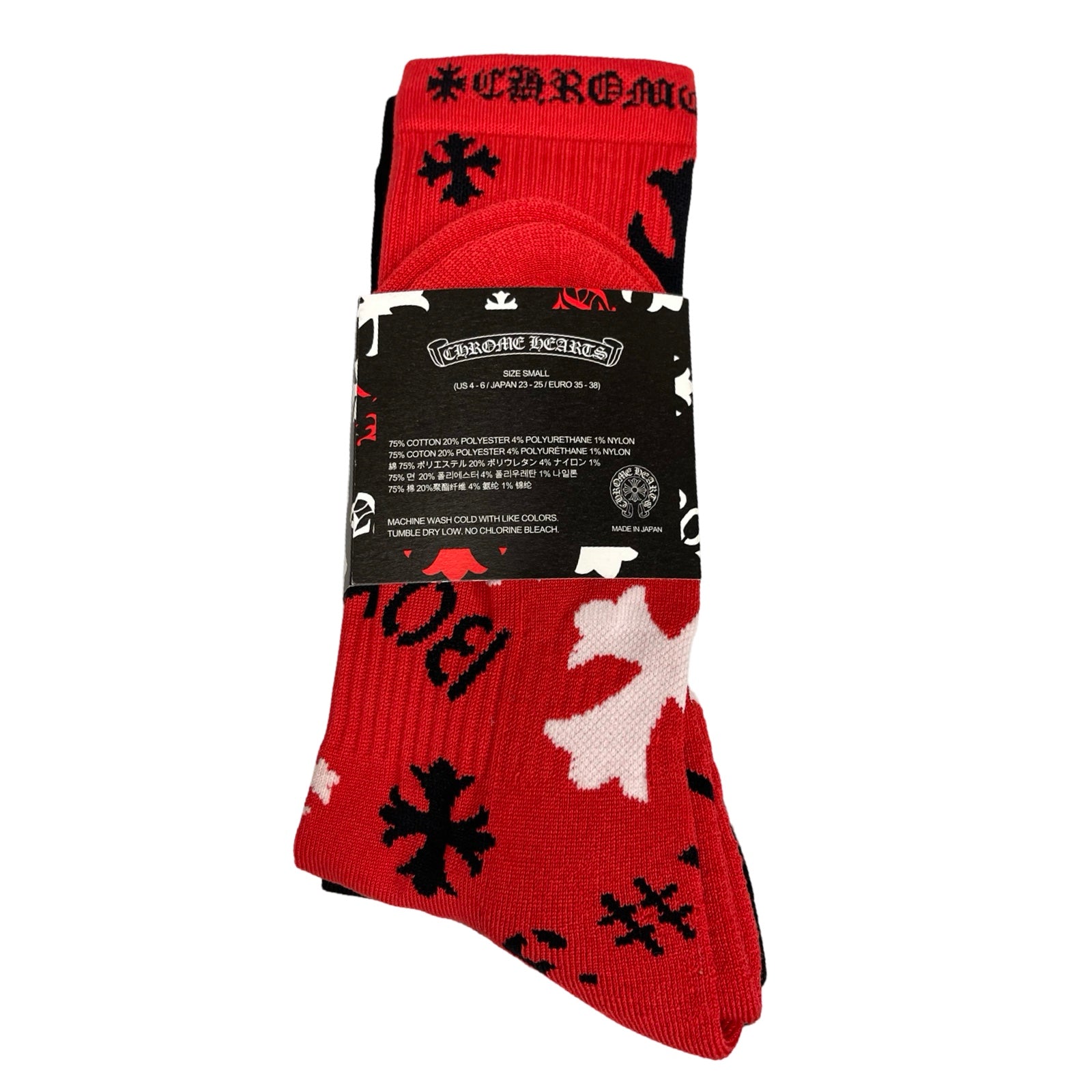 【新品】Chrome Hearts ステンシル ソックス 靴下 赤 新品】Chrome Hearts ステンシル ソックス 靴下 赤 CHROME