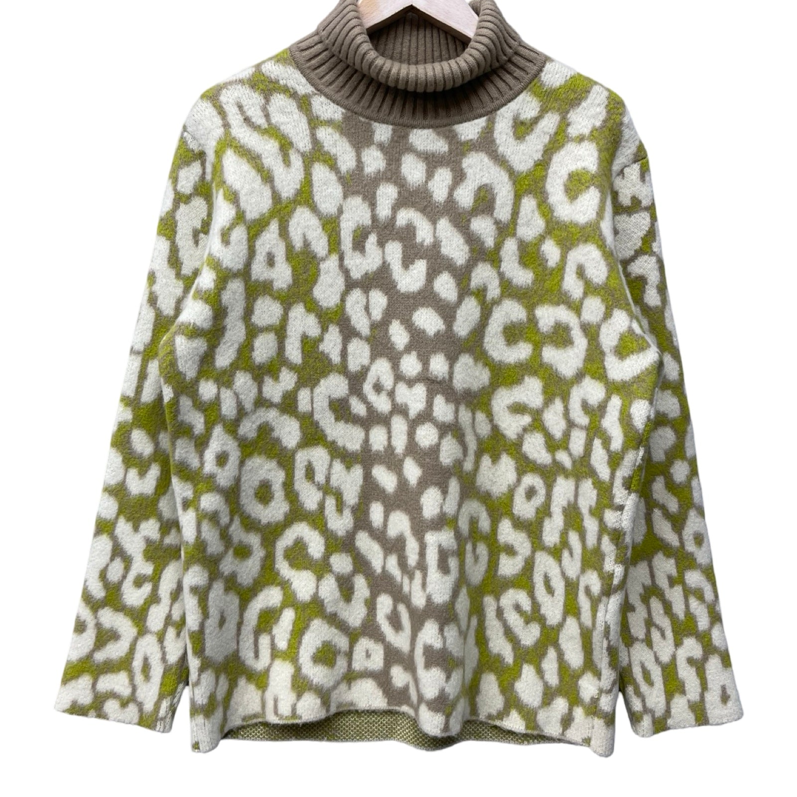 DIOR 2021AW Dior Homme Leopard Cashmere High Neck Sweater 213M638AT426 Size S