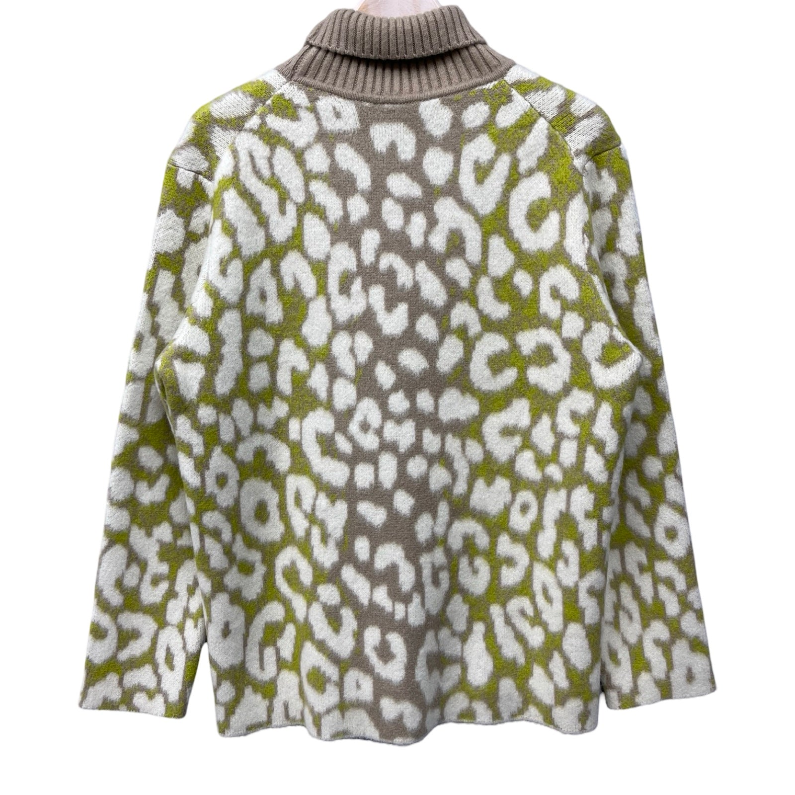 DIOR 2021AW Dior Homme Leopard Cashmere High Neck Sweater 213M638AT426 Size S