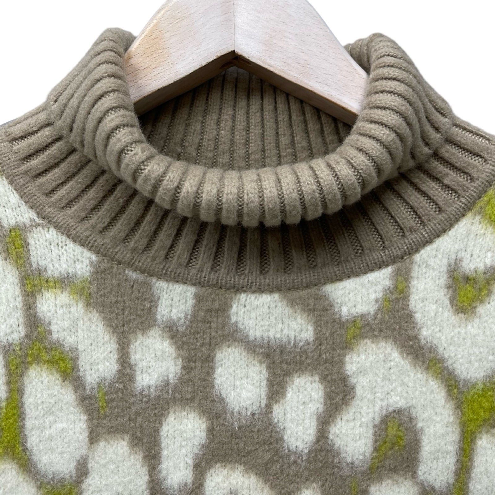 DIOR 2021AW Dior Homme Leopard Cashmere High Neck Sweater 213M638AT426 Size S