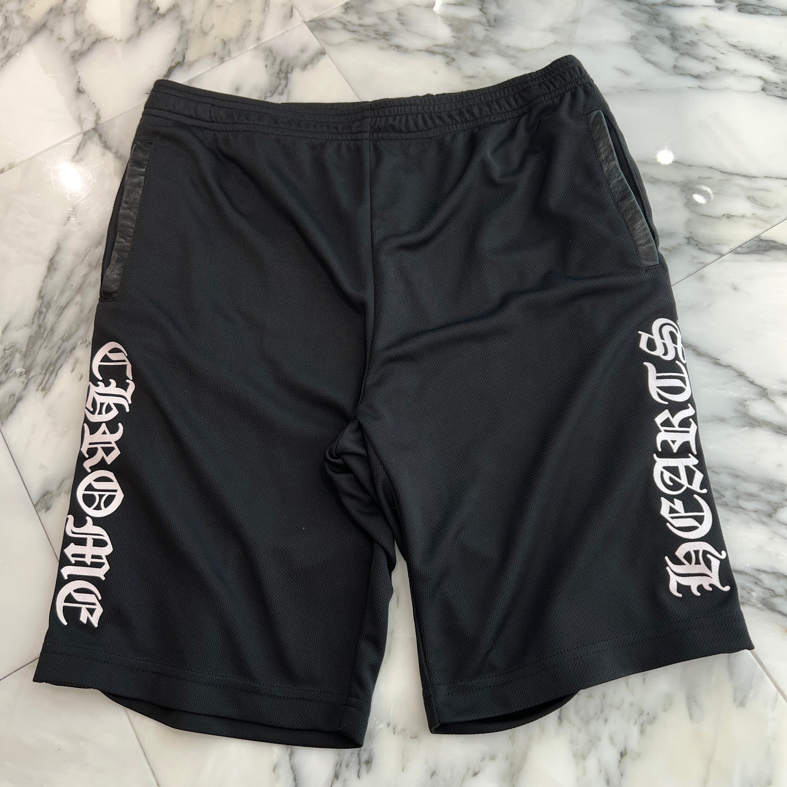 CHROME HEARTS Side Logo Cross Ball Button Mesh Half Pants Size S クロムハーツ サイドロゴ クロスボールボタン メッシュハーフパンツ サイズS