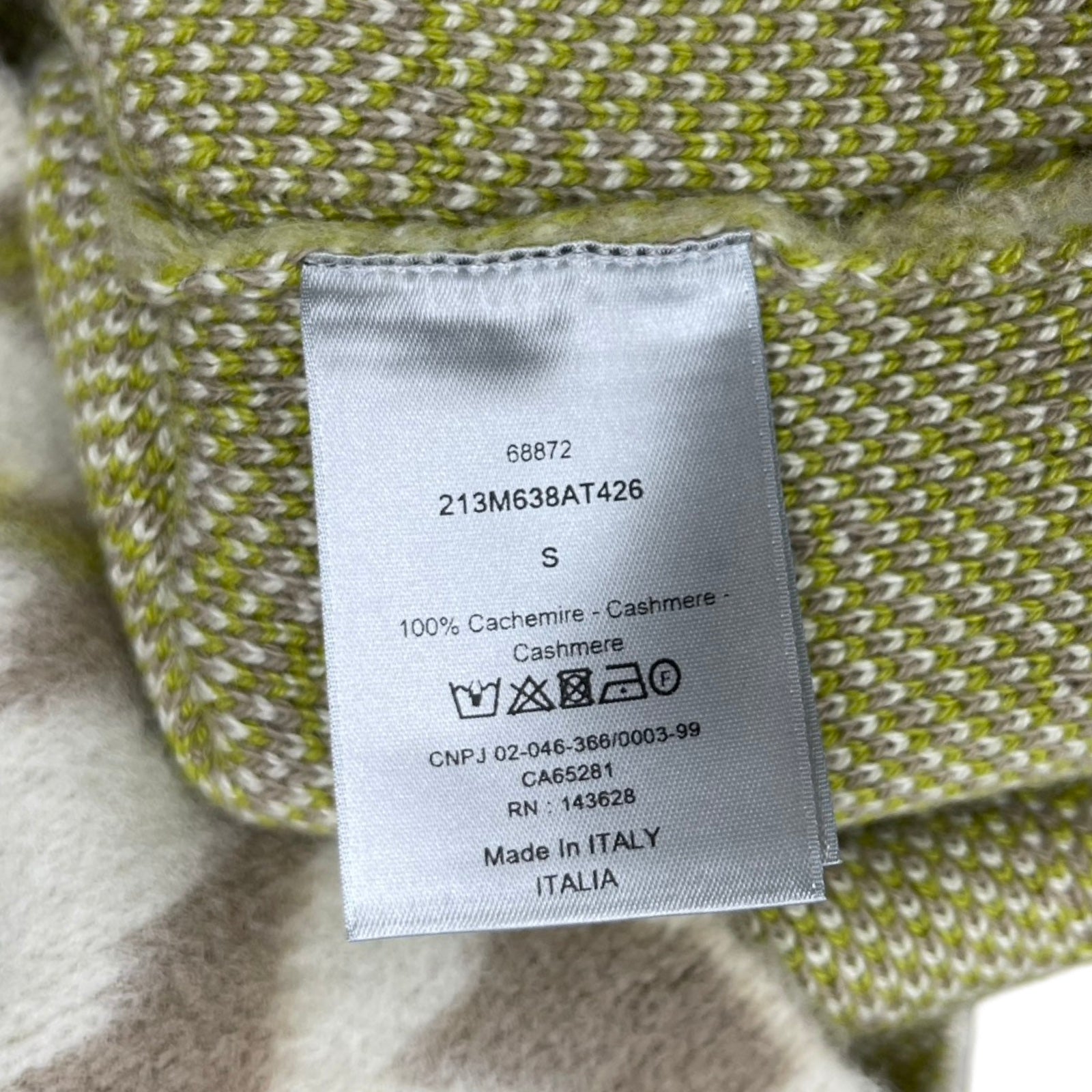 DIOR 2021AW Dior Homme Leopard Cashmere High Neck Sweater 213M638AT426 Size S