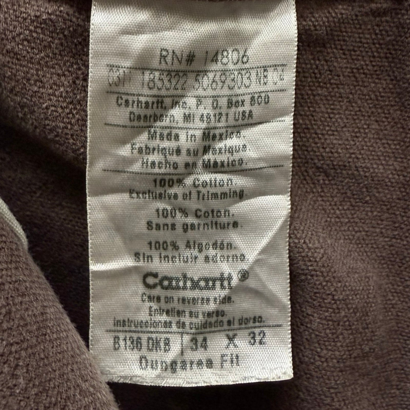 Carhartt Double Knee Denim Painter Pants Size 34×32