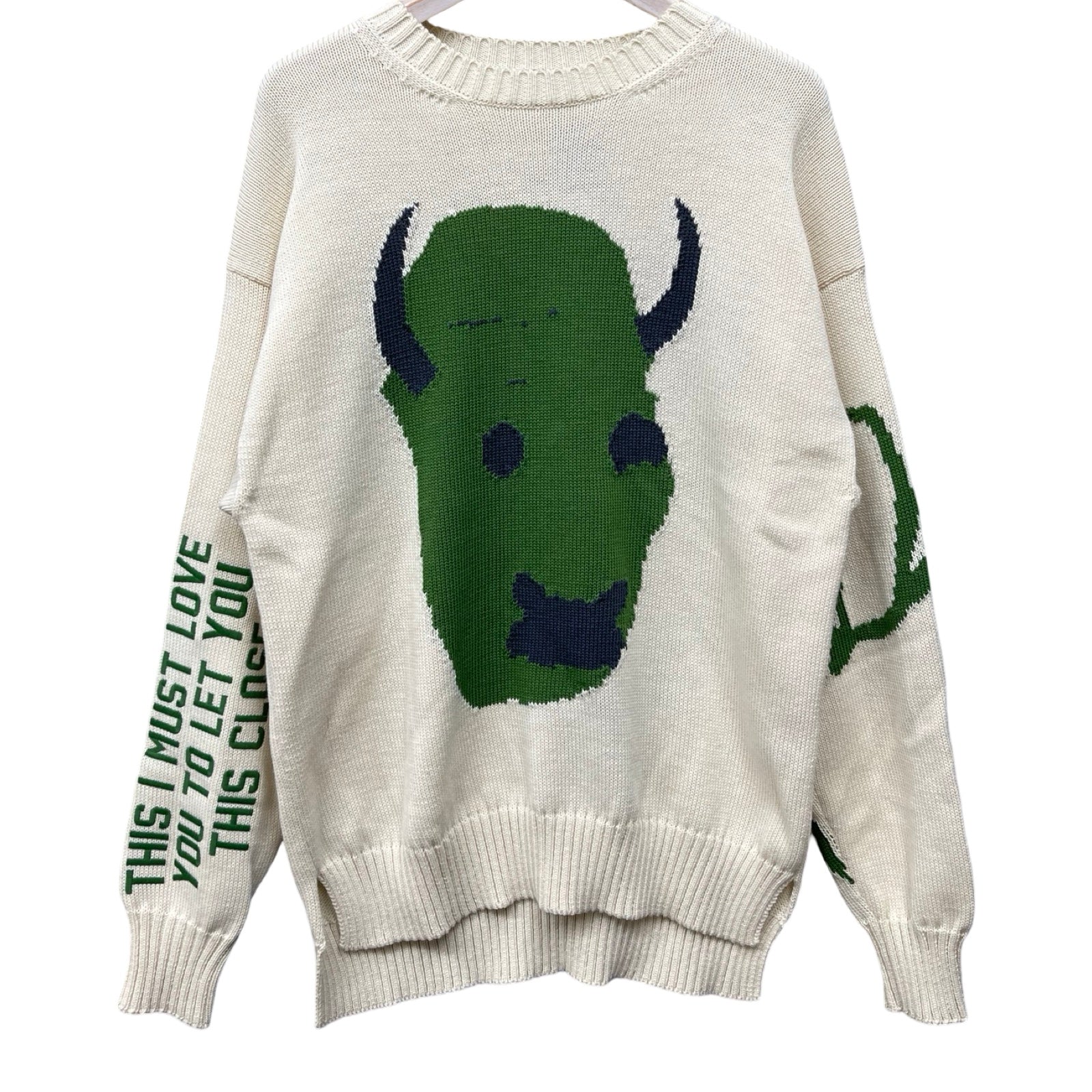 DIOR × Travis Scott 2022AW Cactus Jack Oversize Sweater Eclu 283M661AT314 Size S