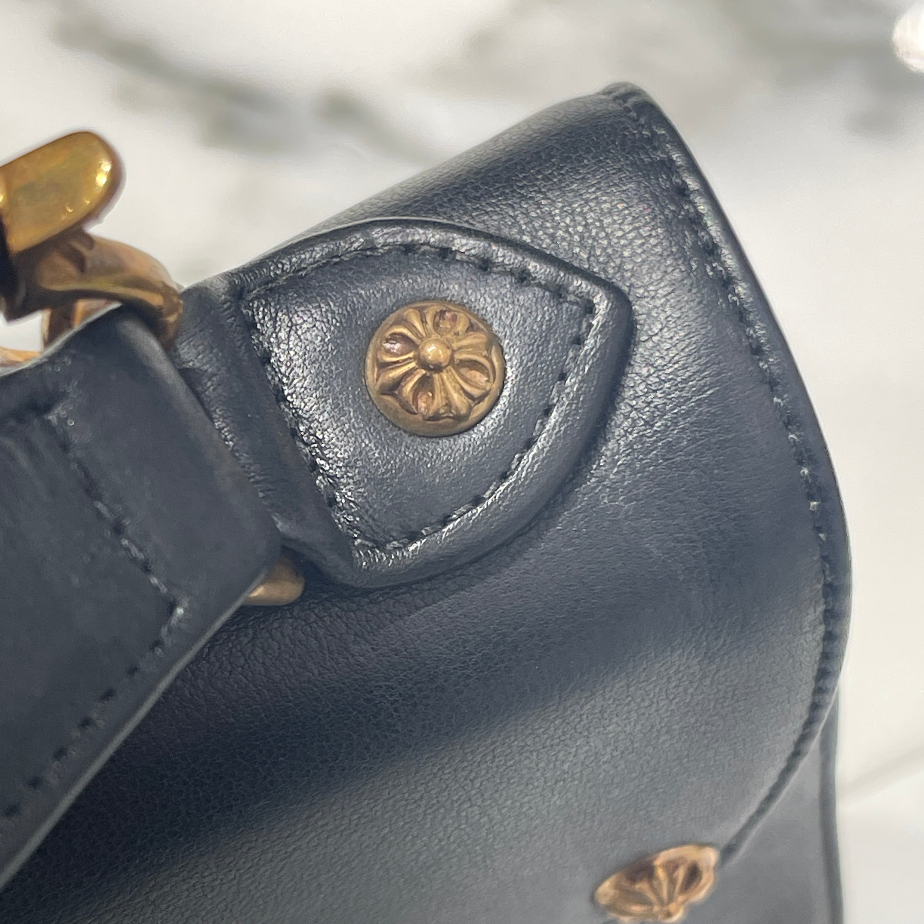 CHROME HEARTS GROW UP 2WAY Bronze CH Cross Leather Shoulder Bag クロムハーツ グローアップ 2ウェイ ブロンズ CHクロス レザー ショルダーバッグ