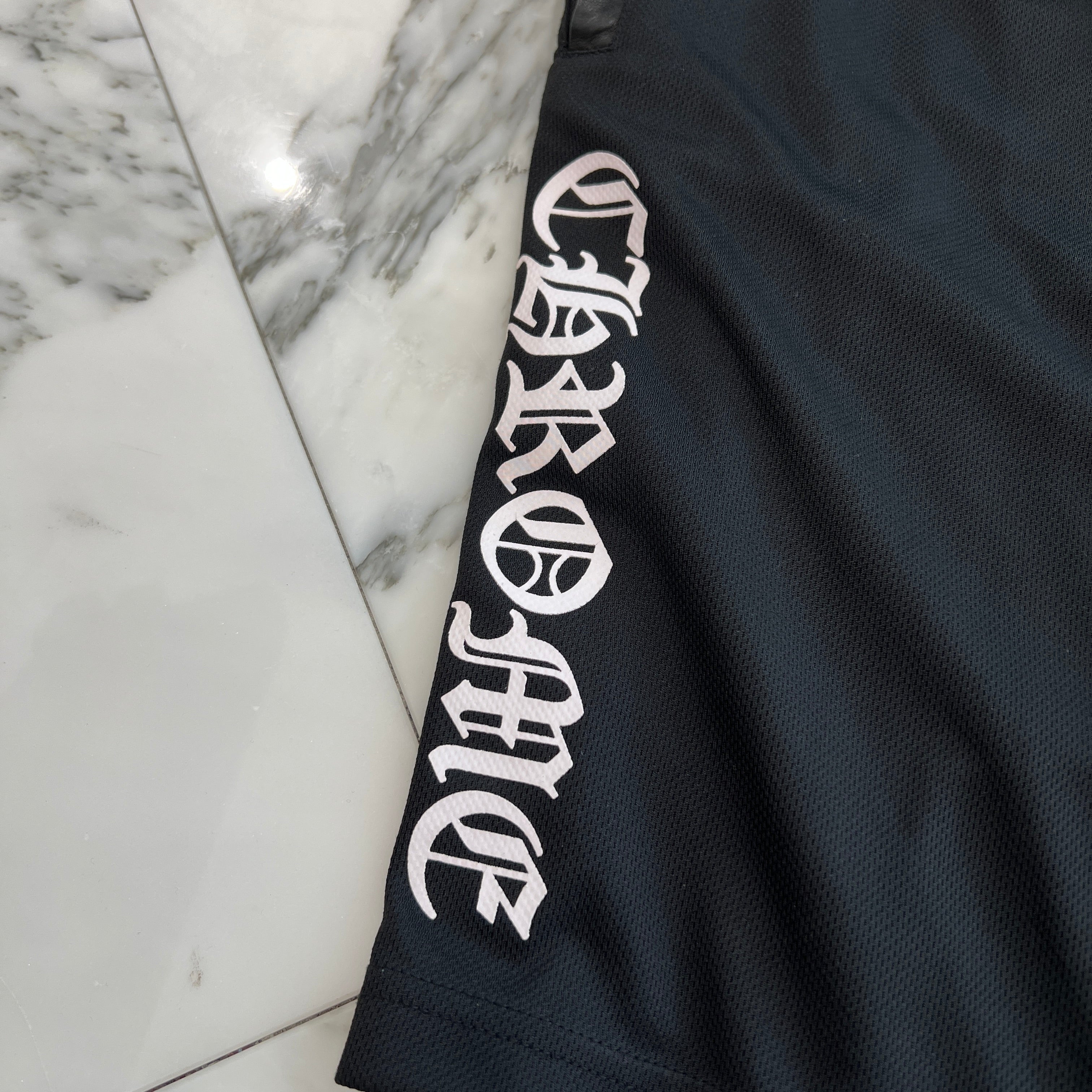 CHROME HEARTS Side Logo Cross Ball Button Mesh Half Pants Size S クロムハーツ サイドロゴ クロスボールボタン メッシュハーフパンツ サイズS