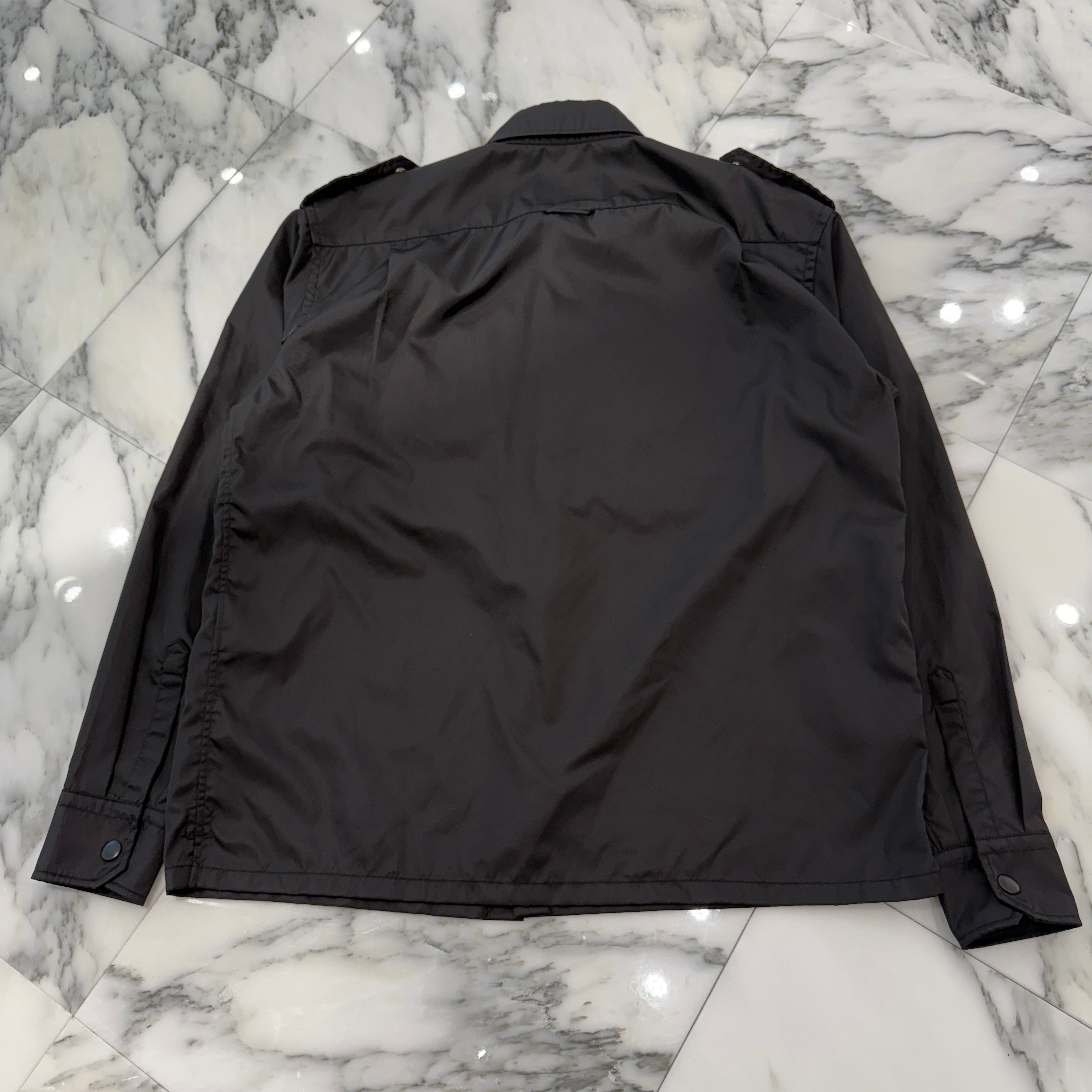 PRADA 2019SS Triangle Logo Prate Military Nylon Shirt Jacket SC491 S192 I18 Size L プラダ トライアングル ロゴプレート ミリタリー ナイロン シャツジャケット サイズL