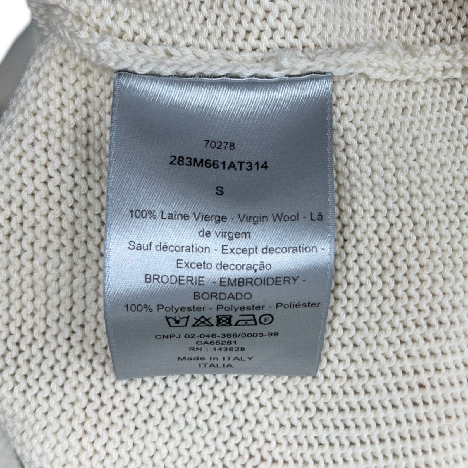 DIOR × Travis Scott 2022AW Cactus Jack Oversize Sweater Eclu 283M661AT314 Size S