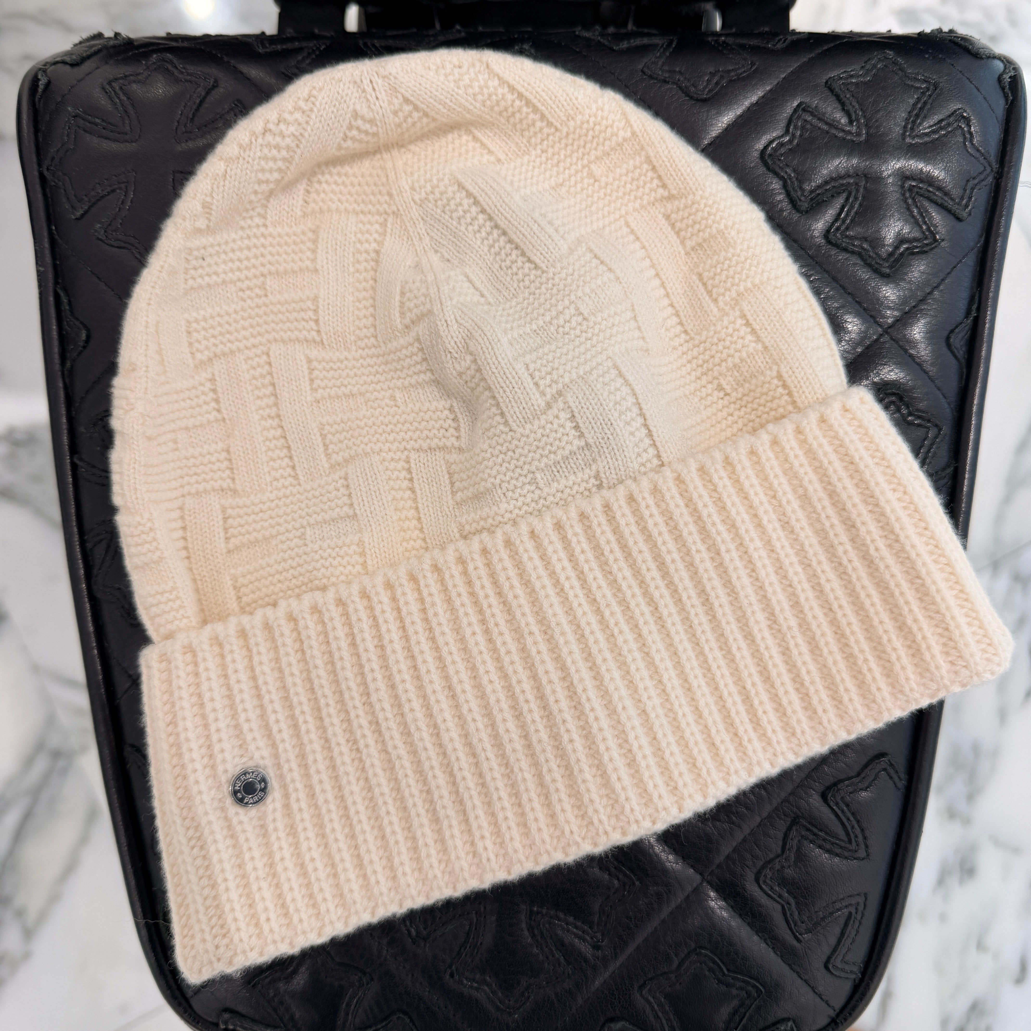 HERMES Frecance Serie Button Beanie Size L エルメス フレカンス セリエボタン ビーニー サイズL